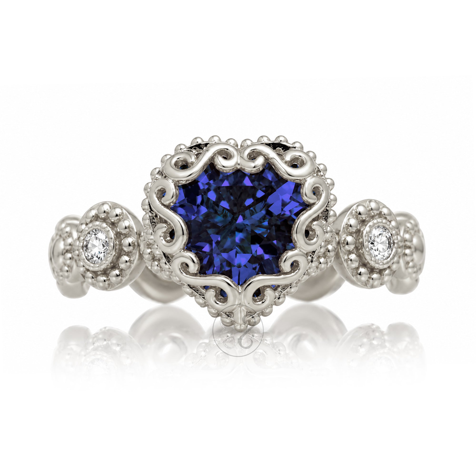 The Nilda Heart Blue Sapphire Ring