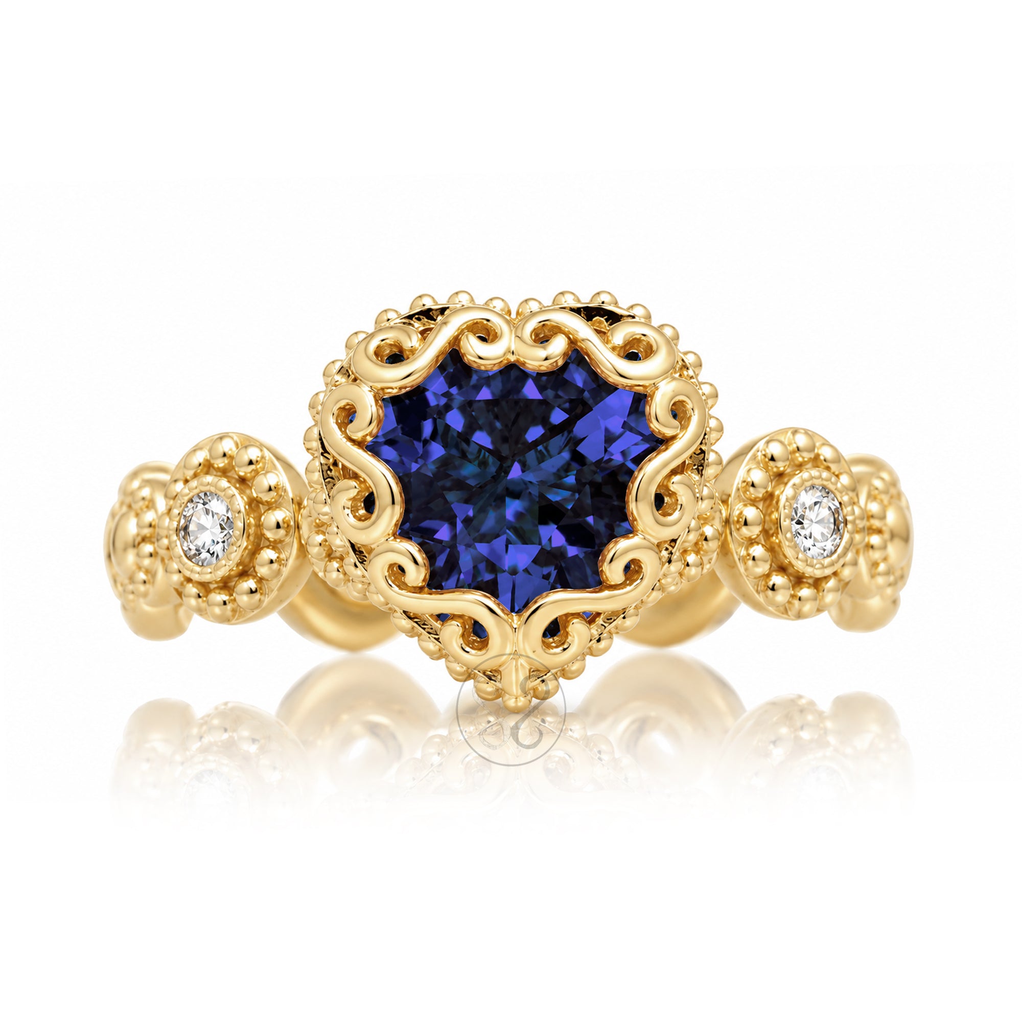 The Nilda Heart Blue Sapphire Ring