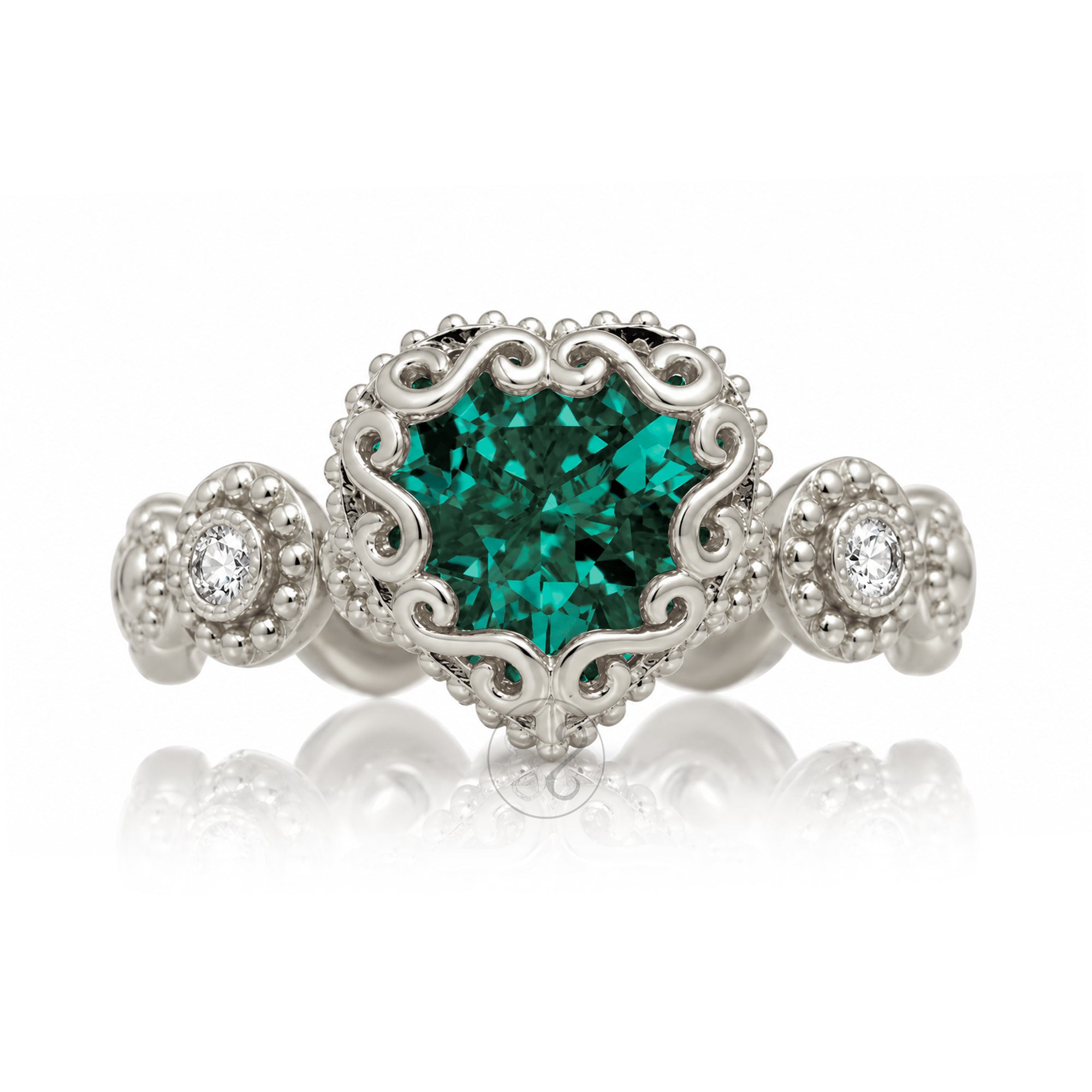 The Nilda Heart Emerald Ring
