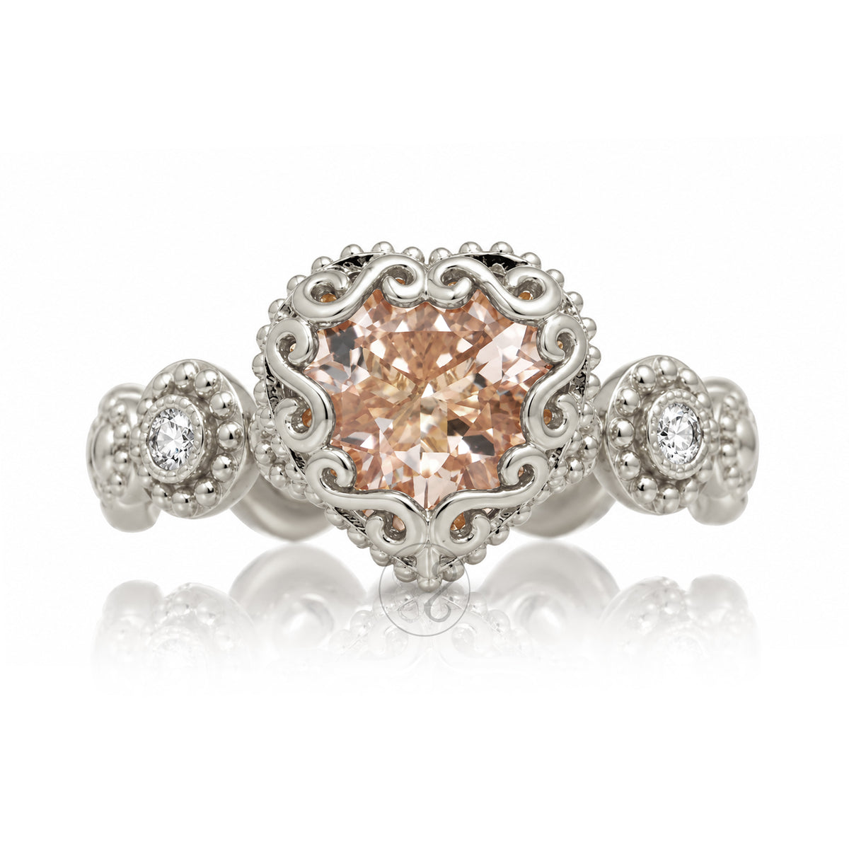The Nilda Heart Morganite Ring