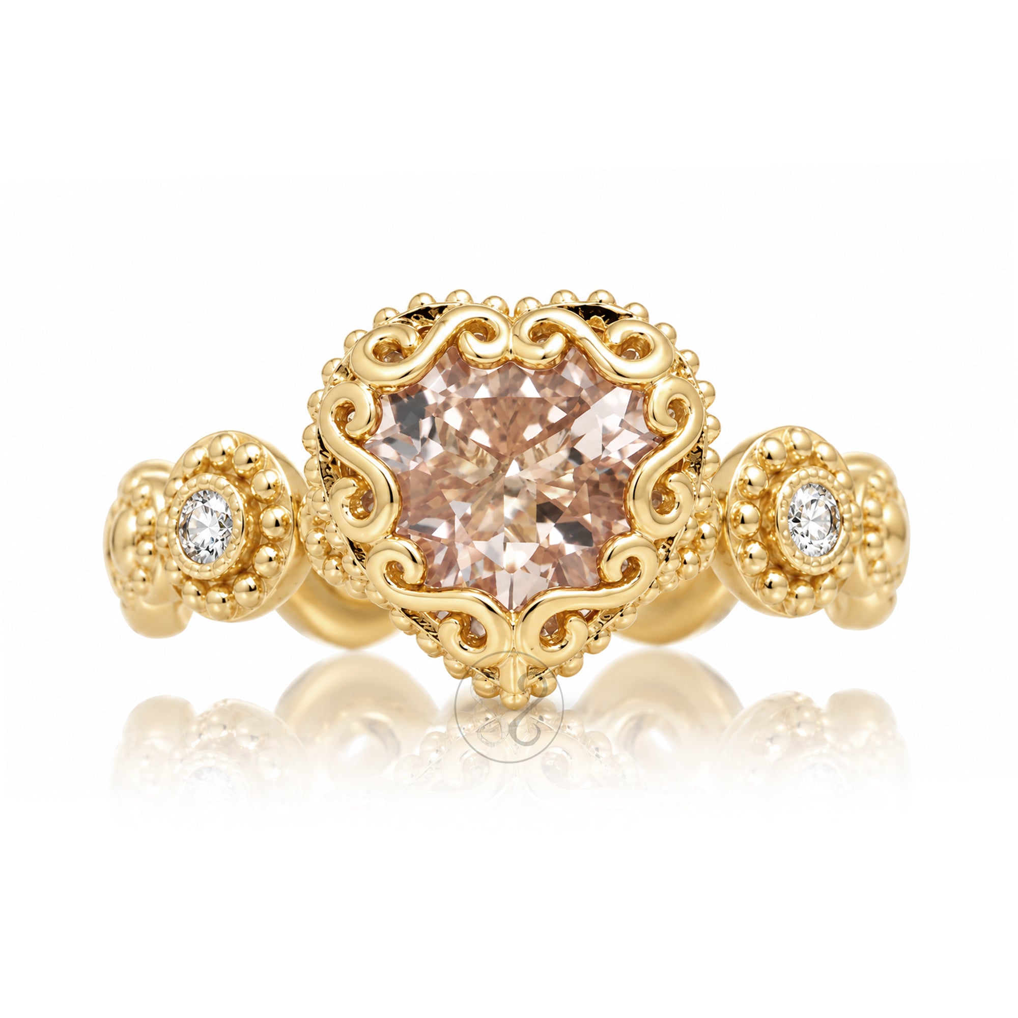 The Nilda Heart Morganite Ring