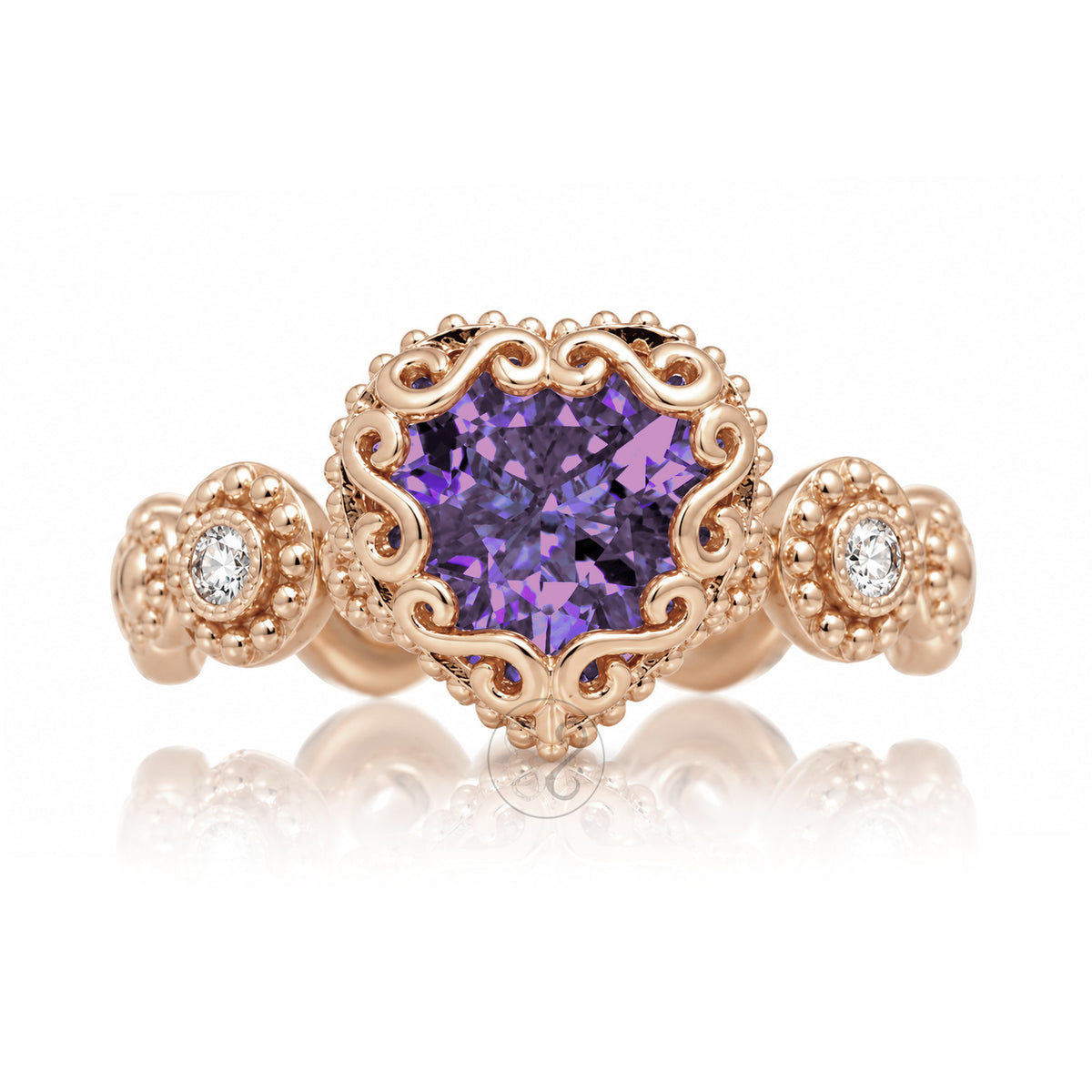 The Nilda Heart Amethyst Ring