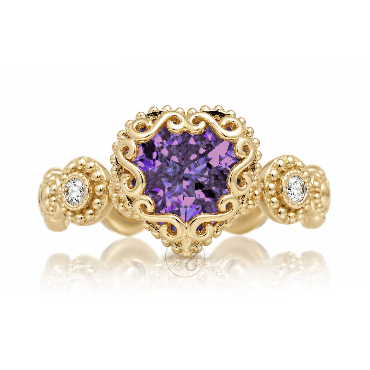 The Nilda Heart Amethyst Ring