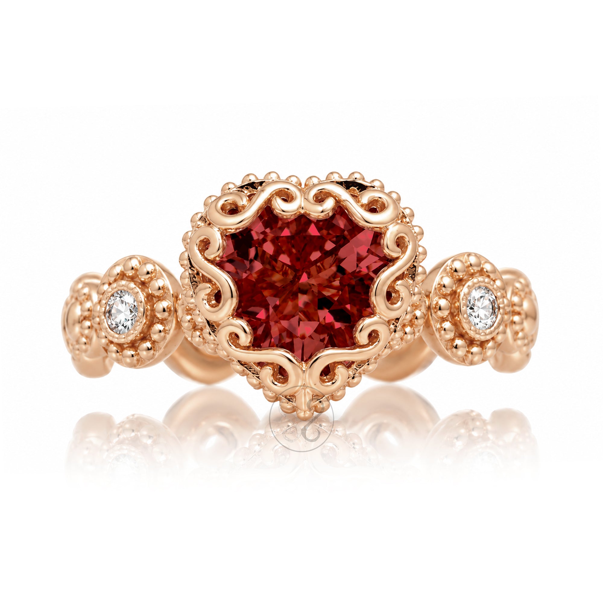 The Nilda Heart Ruby Ring