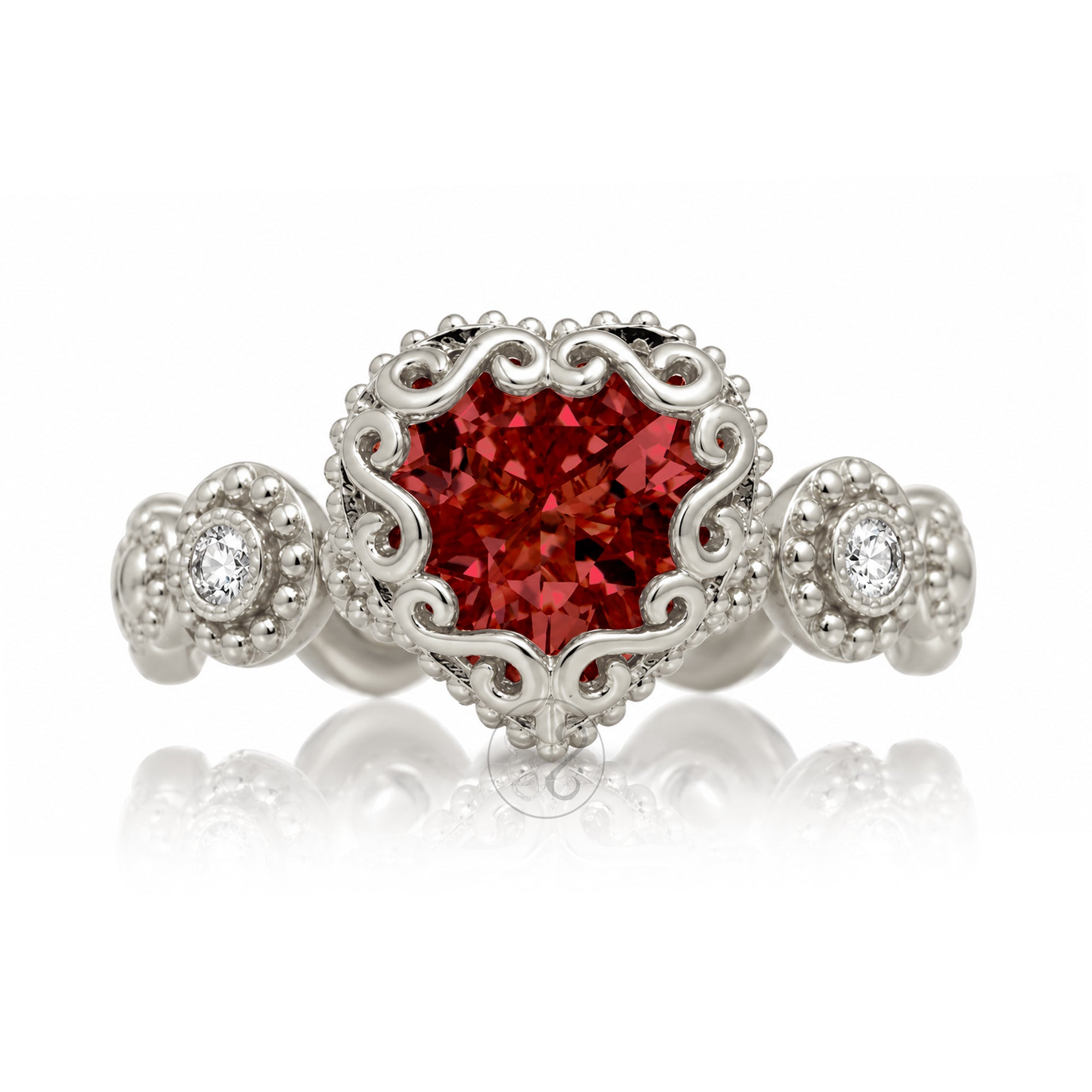 The Nilda Heart Ruby Ring