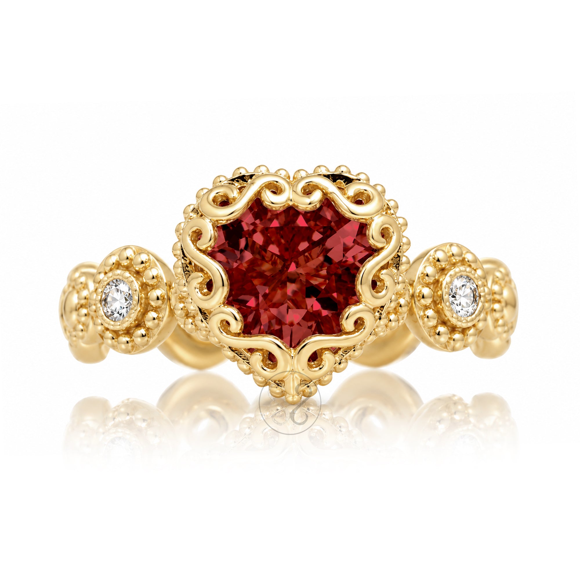 The Nilda Heart Ruby Ring