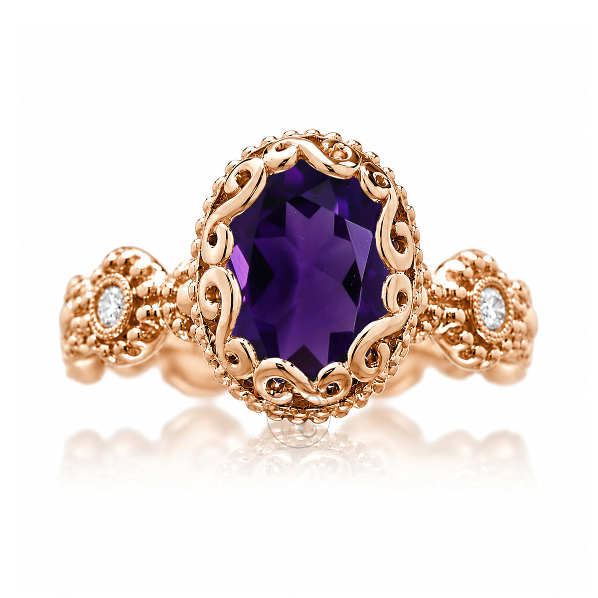 The Nilda Oval Amethyst Ring