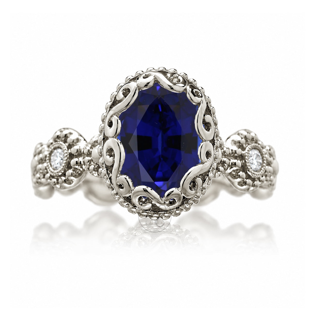 The Nilda Oval Blue Sapphire Ring