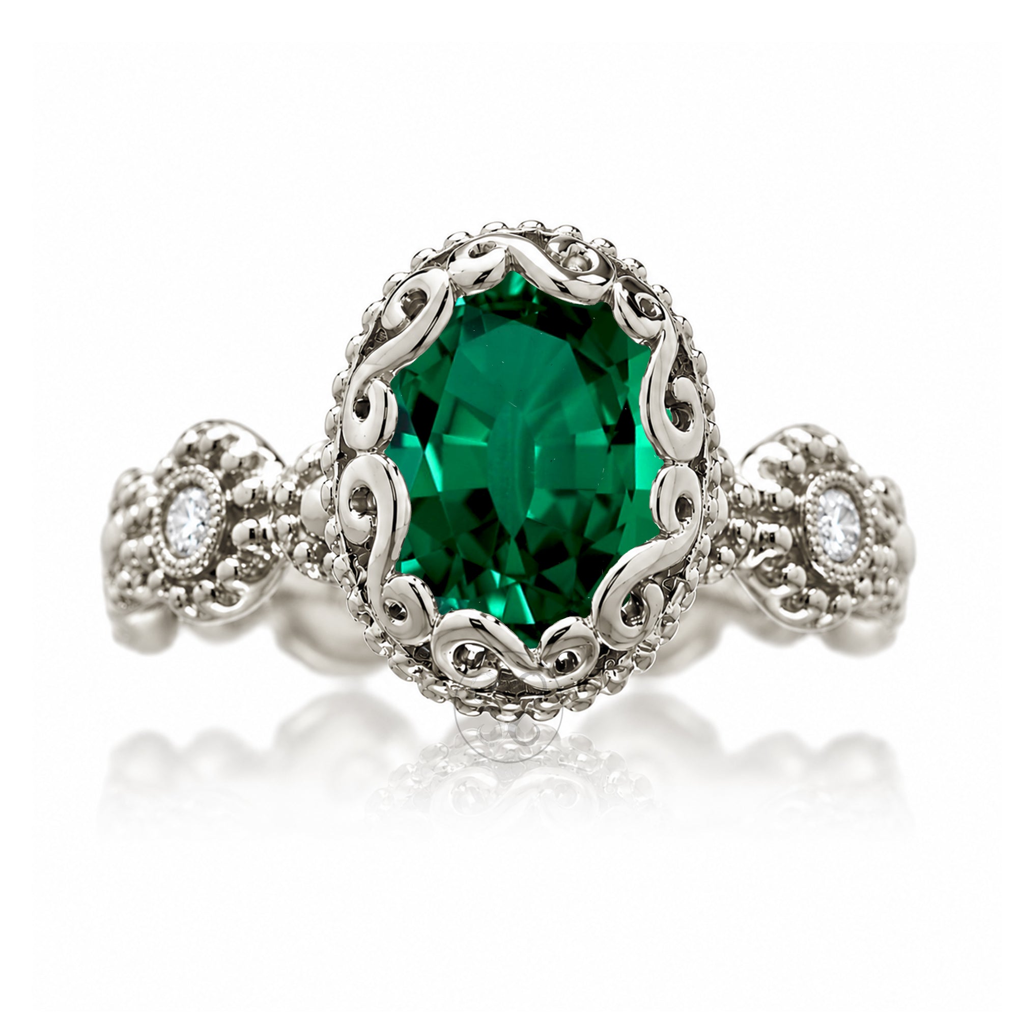 The Nilda Oval Emerald Ring