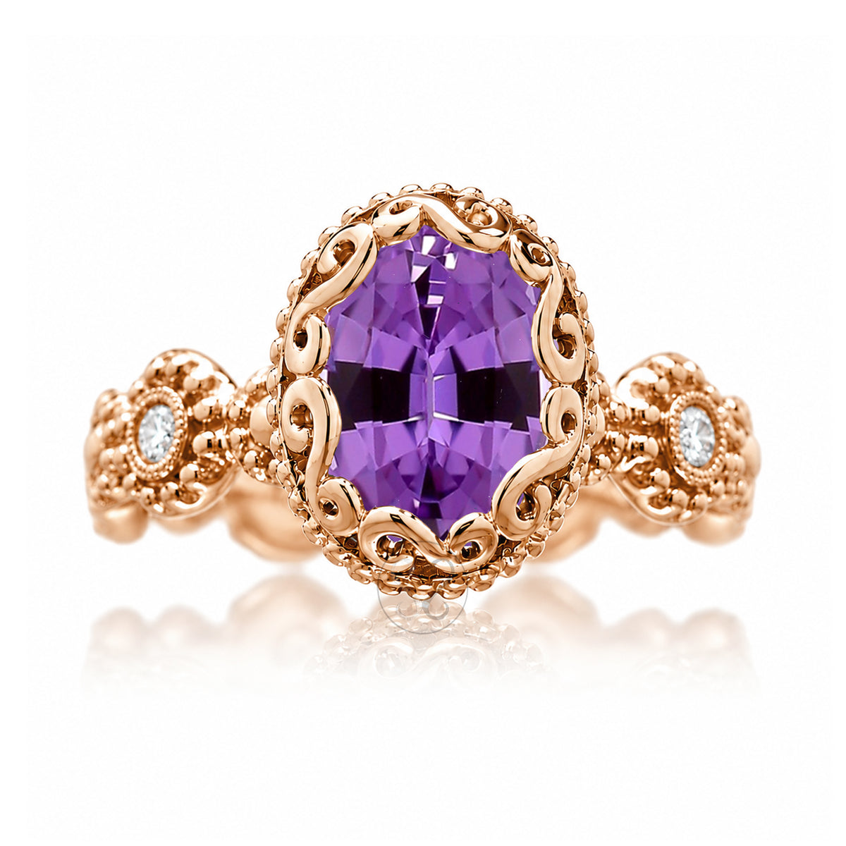 The Nilda Oval Amethyst Ring