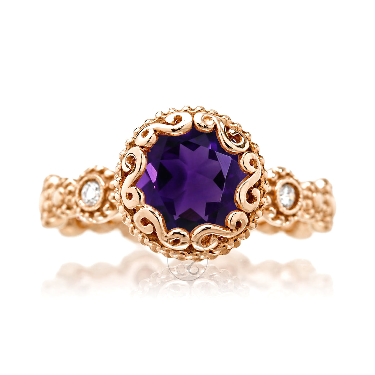 The Nilda Round Amethyst Ring