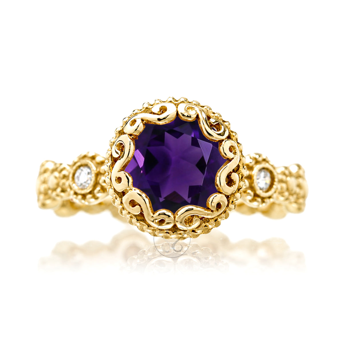 The Nilda Round Amethyst Ring