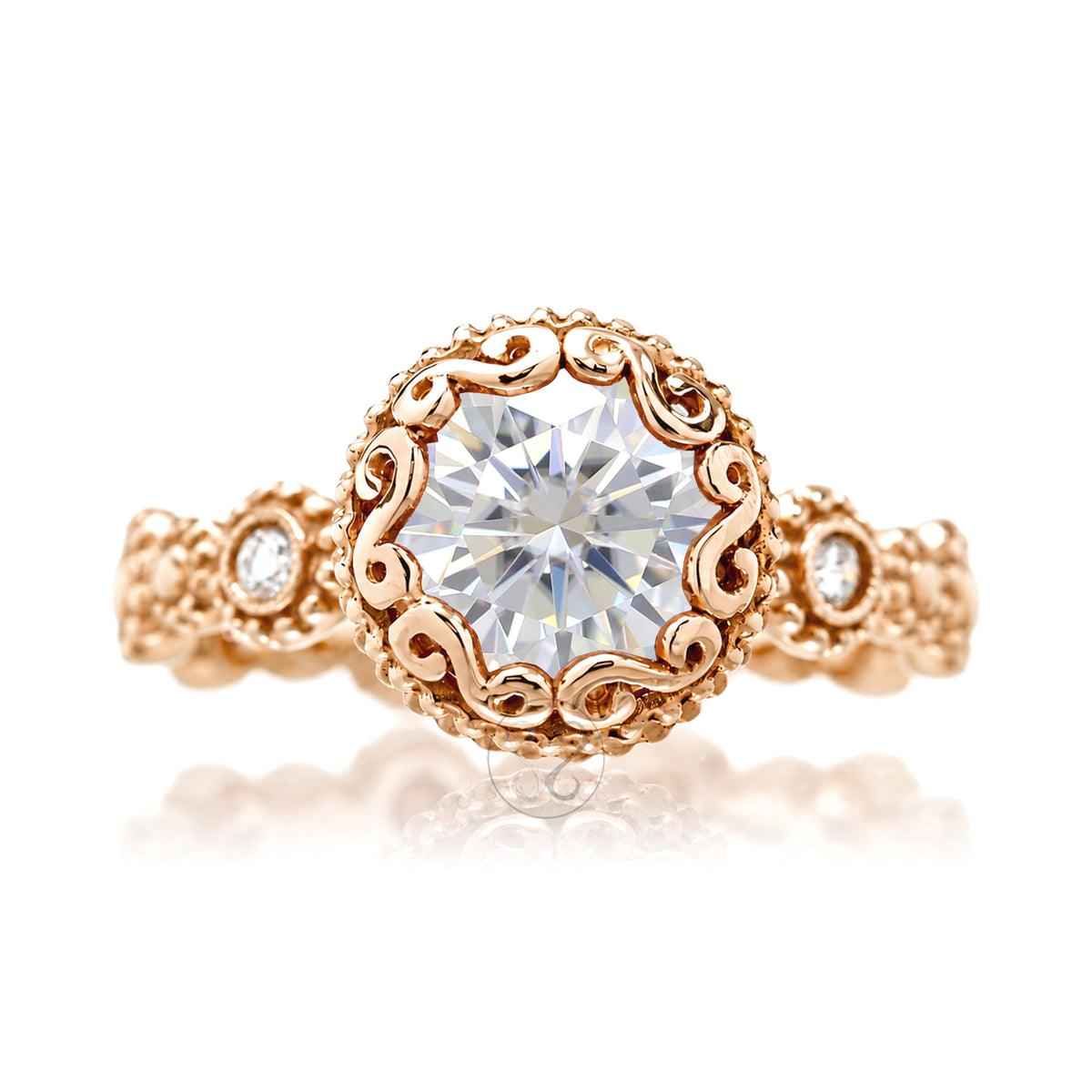 The Nilda Round Moissanite Ring
