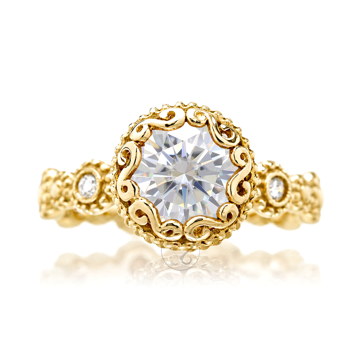 The Nilda Round Moissanite Ring