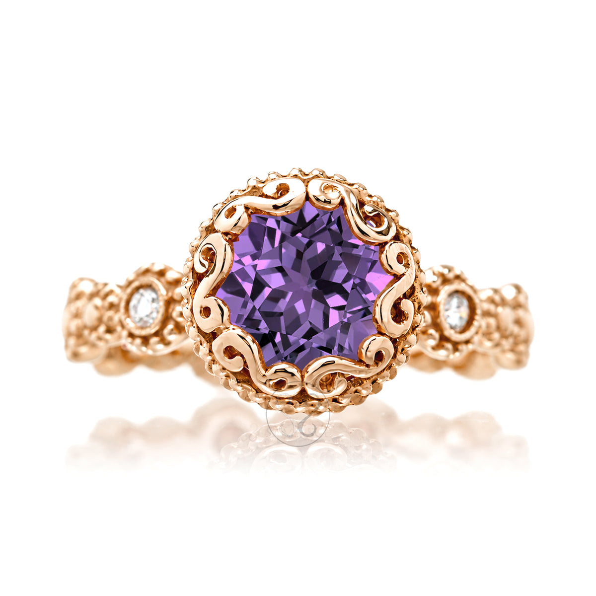 The Nilda Round Amethyst Ring
