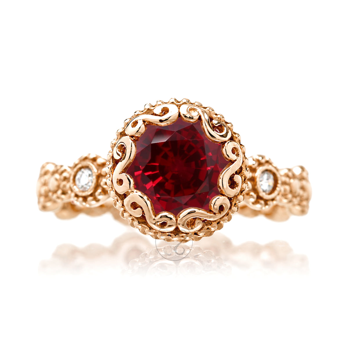 The Nilda Round Ruby Ring