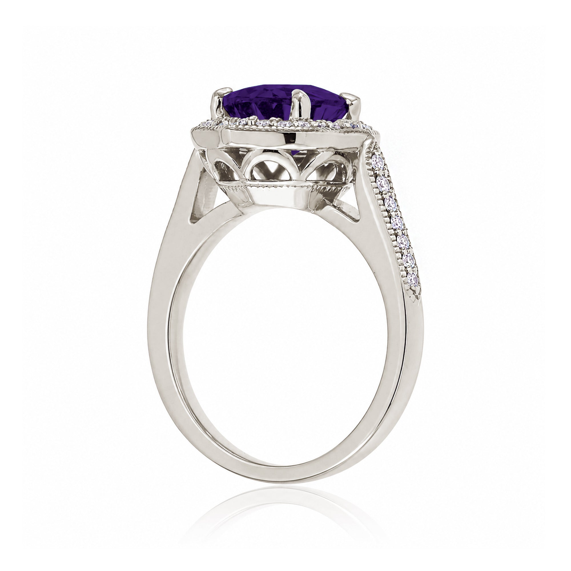 The Genevieve Emerald Cut Amethyst Ring