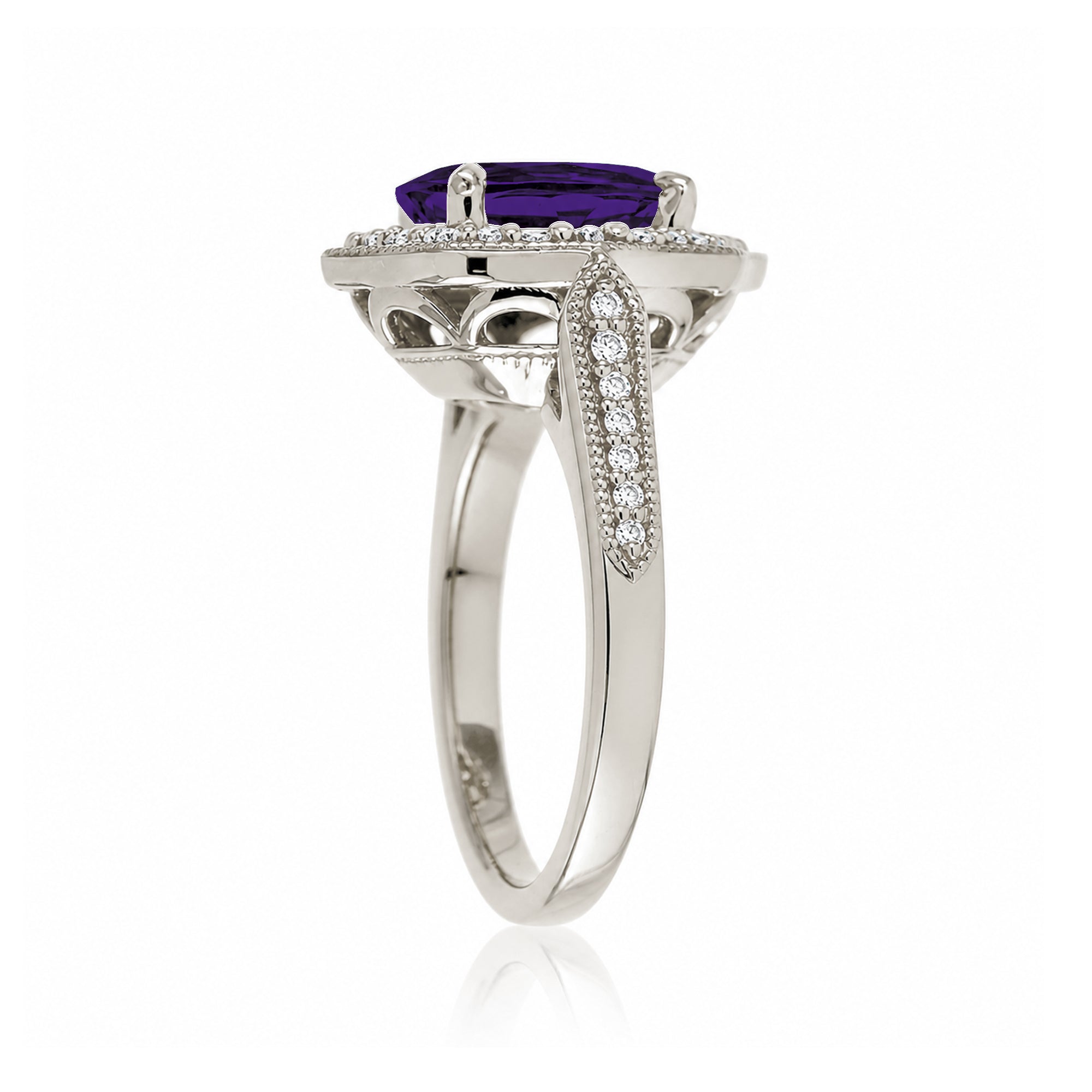 The Genevieve Emerald Cut Amethyst Ring