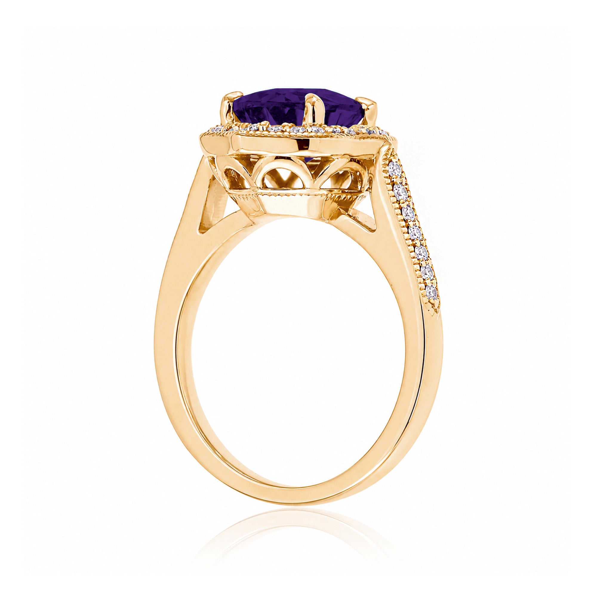 The Genevieve Emerald Cut Amethyst Ring