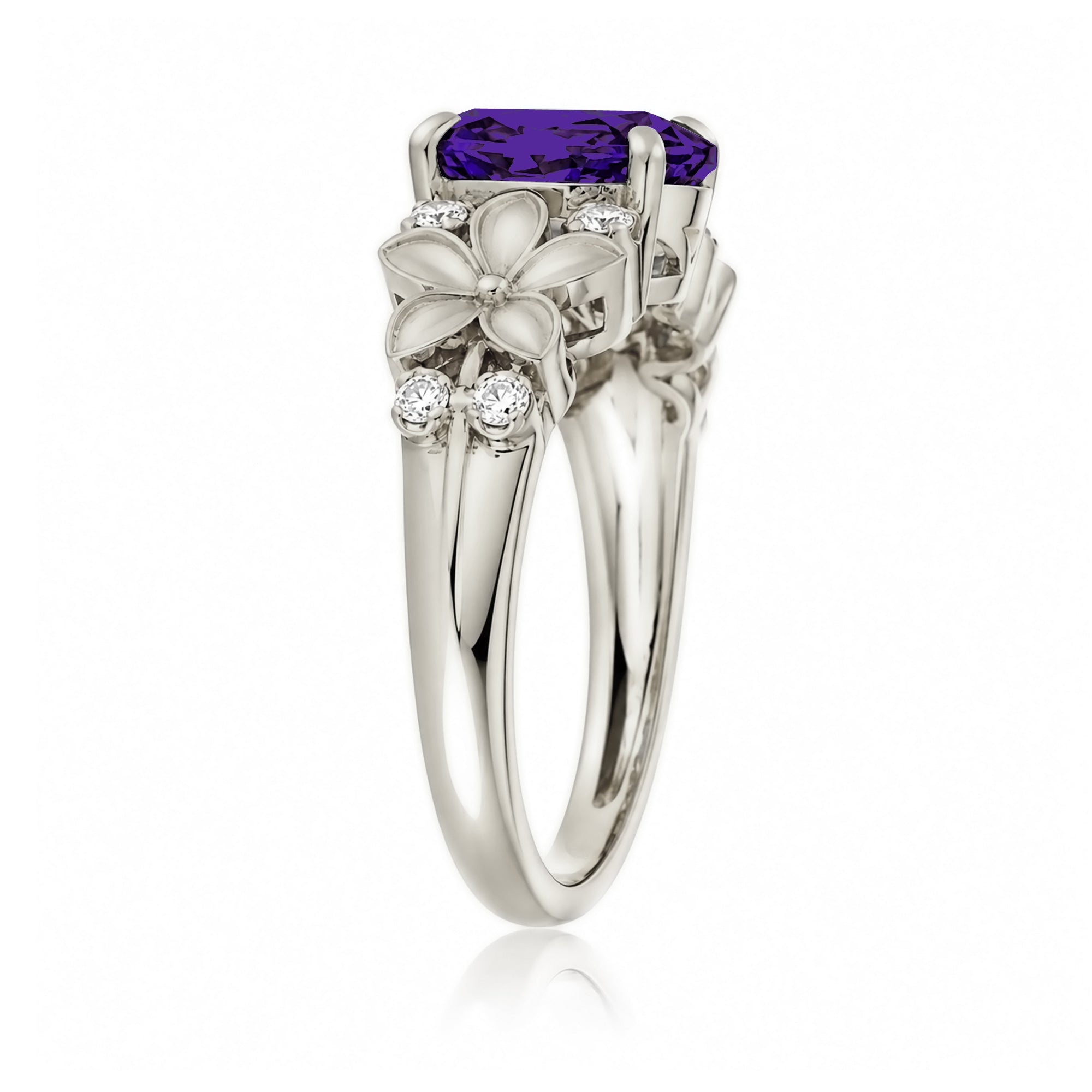 The Island Plumeria Oval Amethyst Ring