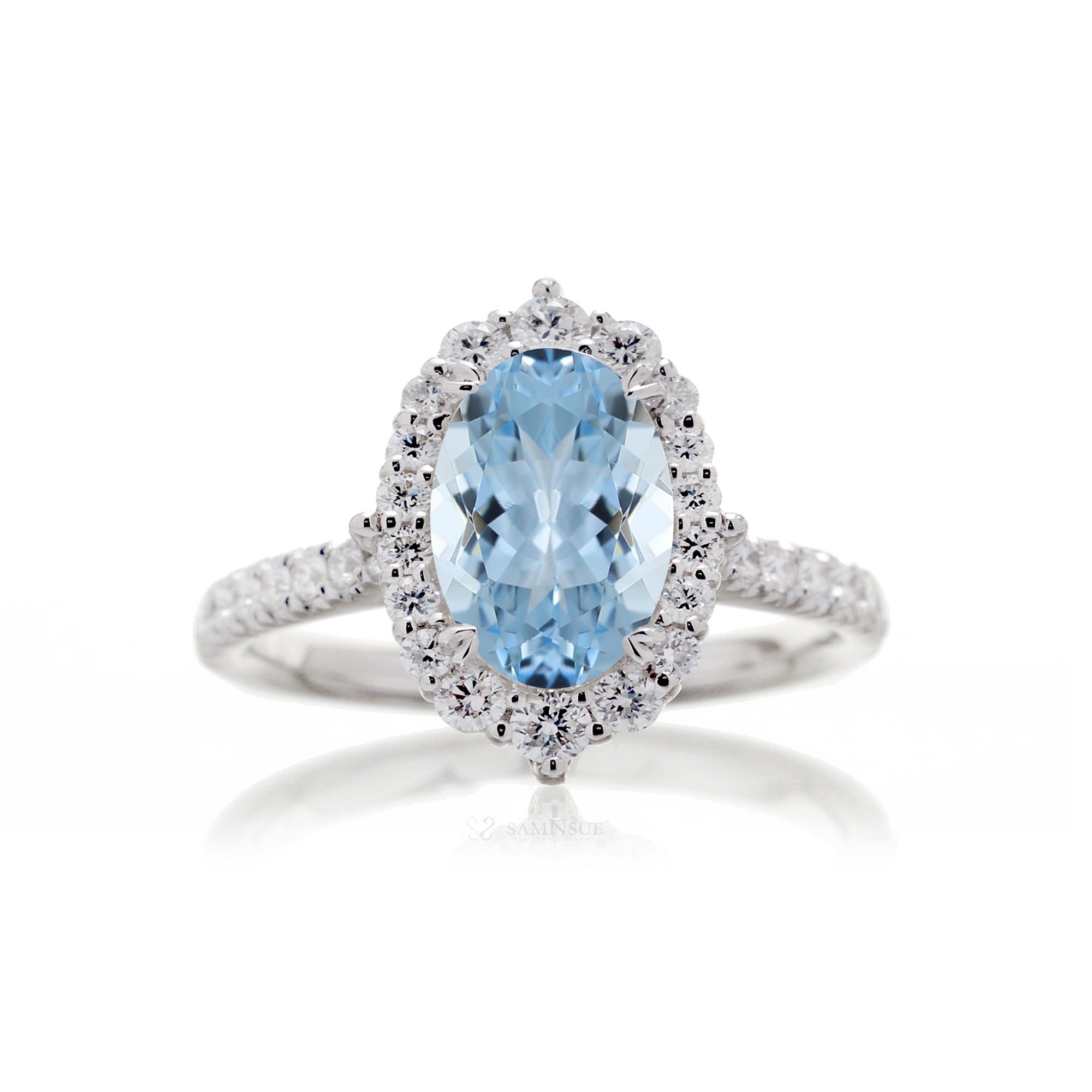 The Haley Oval Cut Aquamarine Ring
