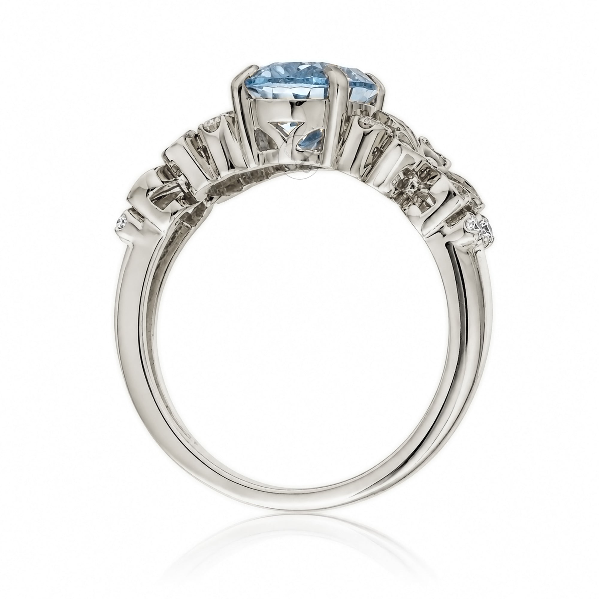 The Island Plumeria Oval Aquamarine Ring