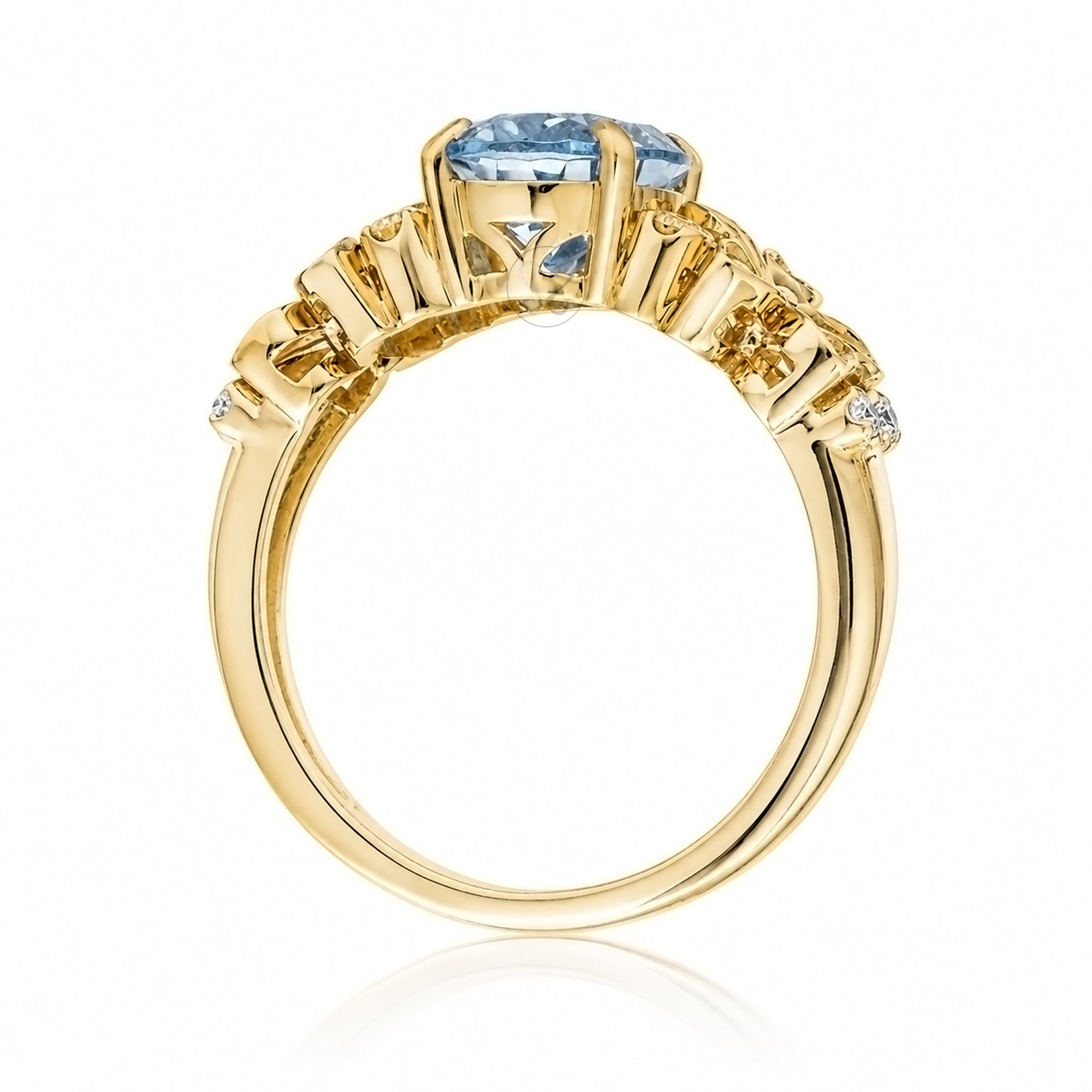 The Island Plumeria Oval Aquamarine Ring
