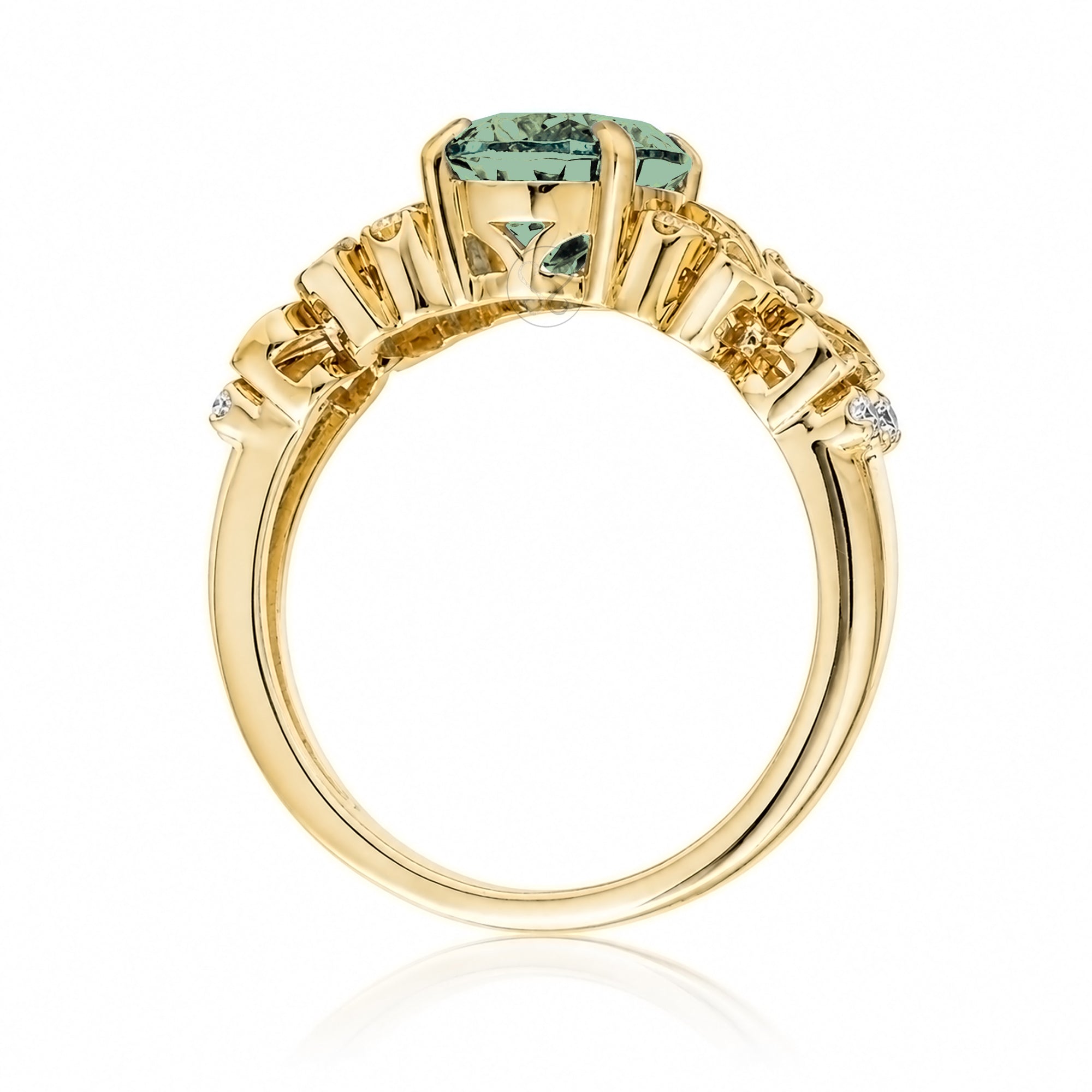 The Island Plumeria Oval Green Sapphire Ring