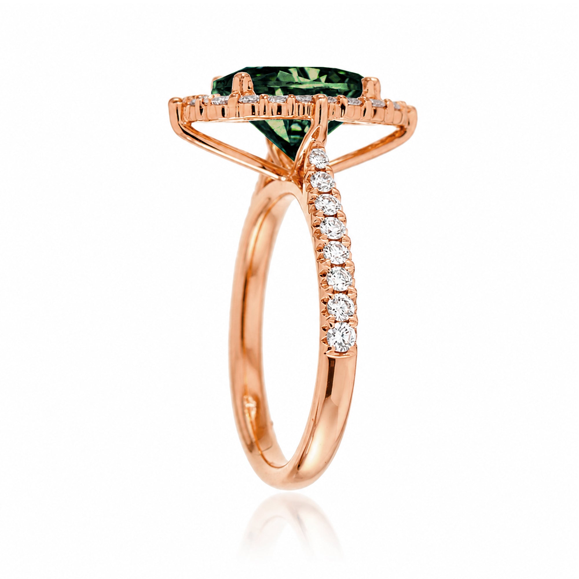 The Haley Oval Green Emerald Ring
