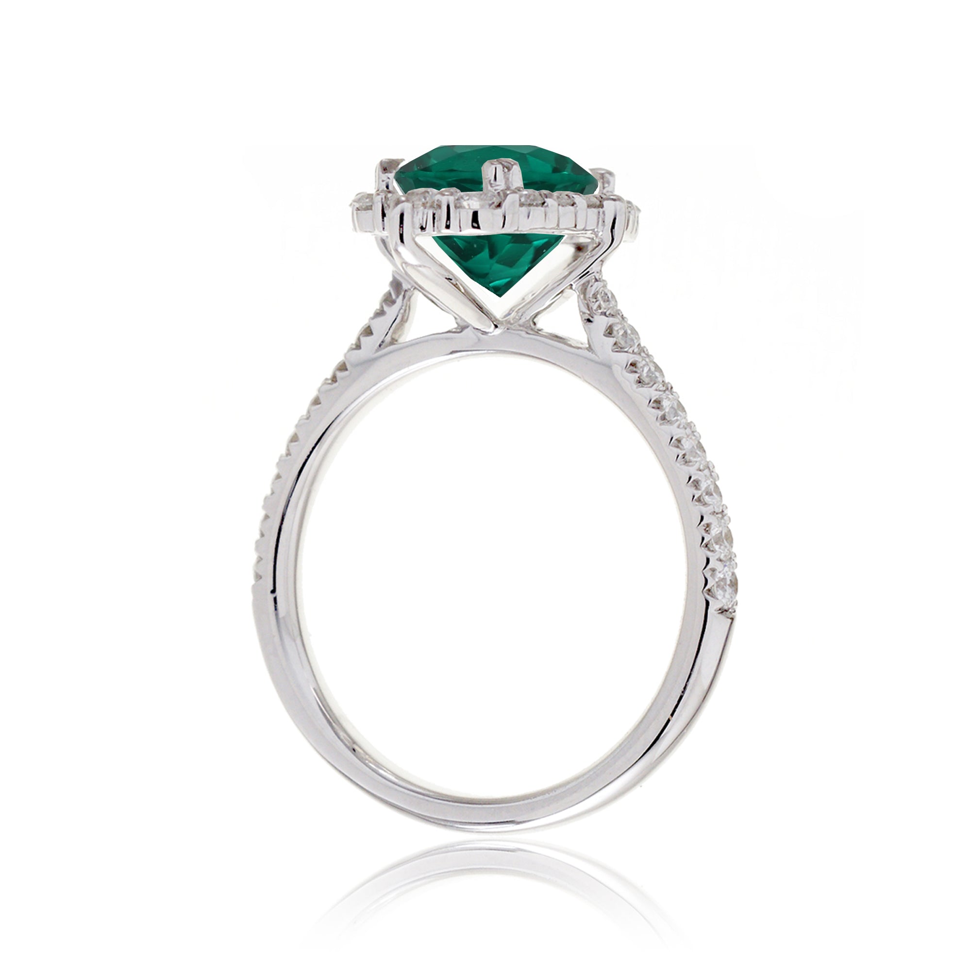 The Haley Oval Lab-Grown Green Emerald Ring