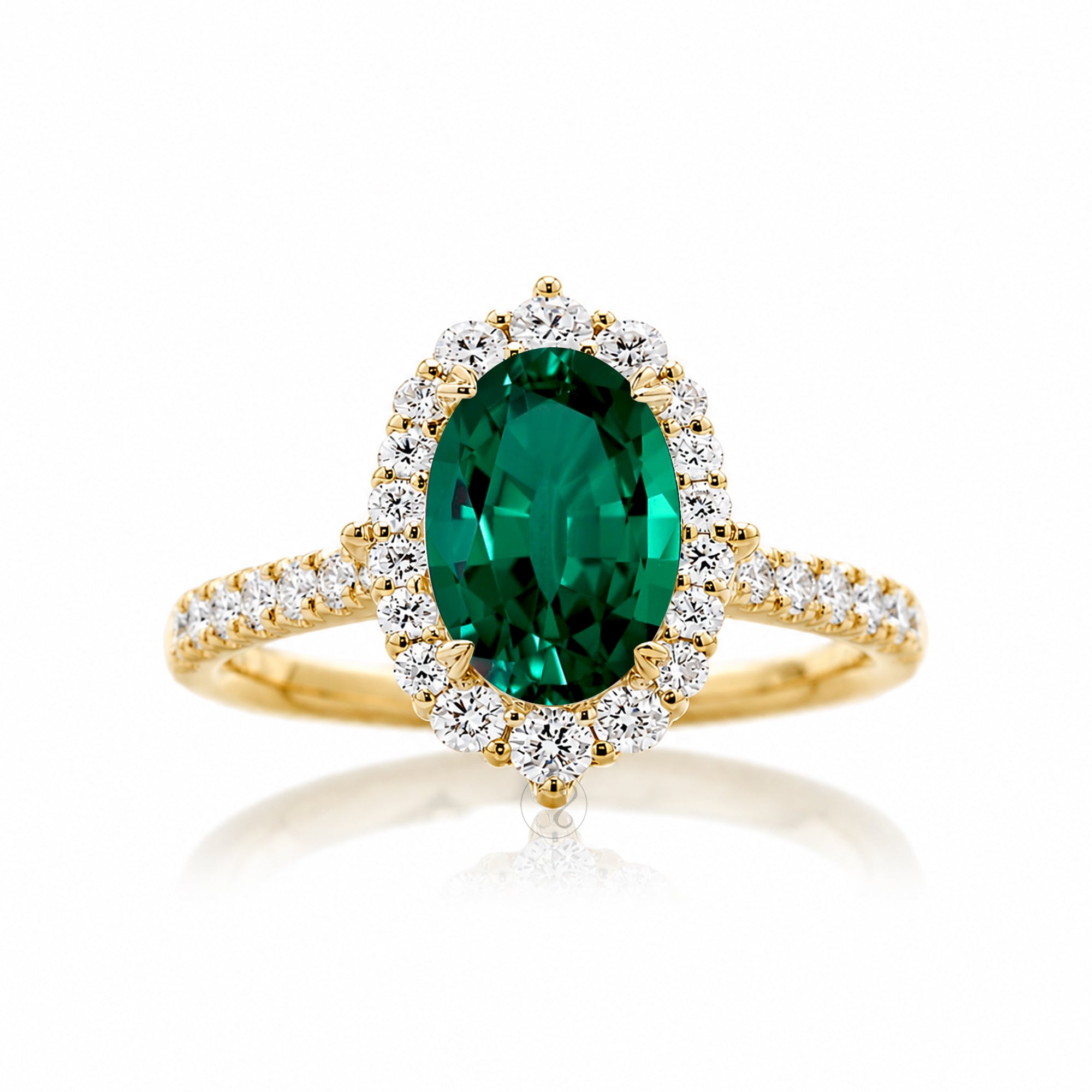 The Haley Oval Green Emerald Ring