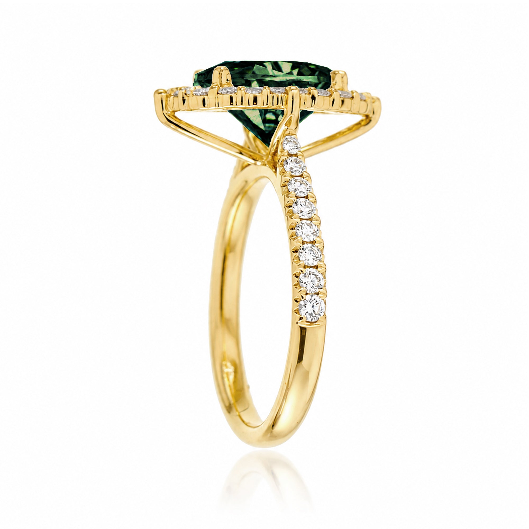 The Haley Oval Green Emerald Ring