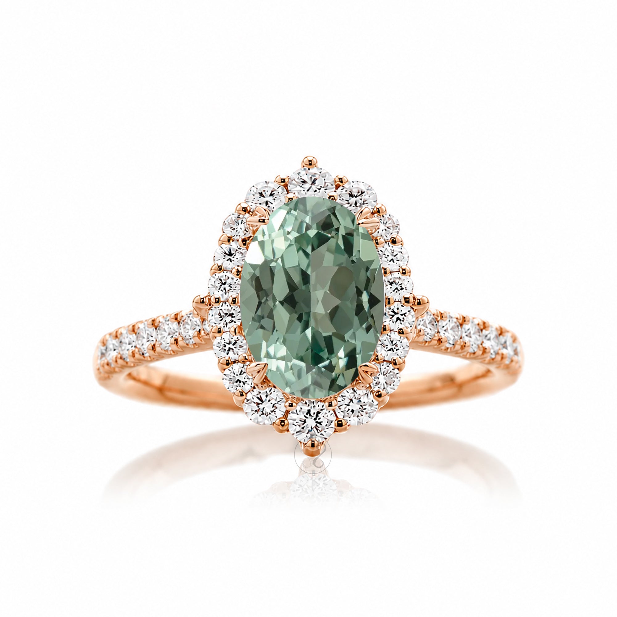 The Haley Oval Cut Green Sapphire Ring
