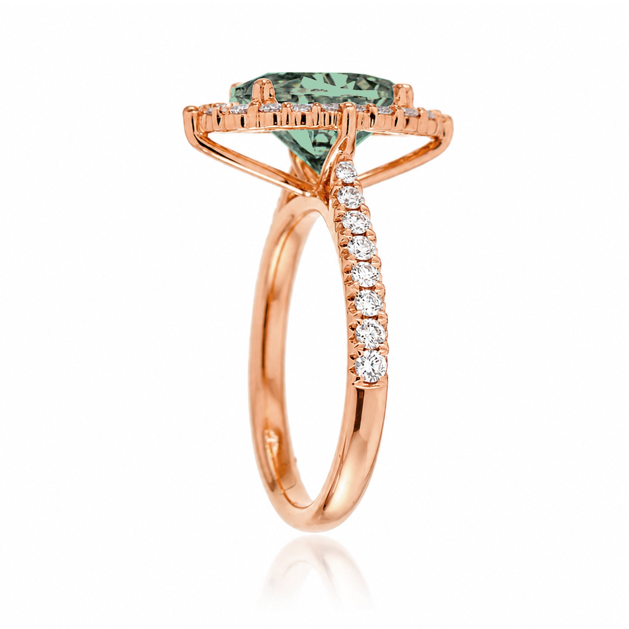 The Haley Oval Cut Green Sapphire Ring