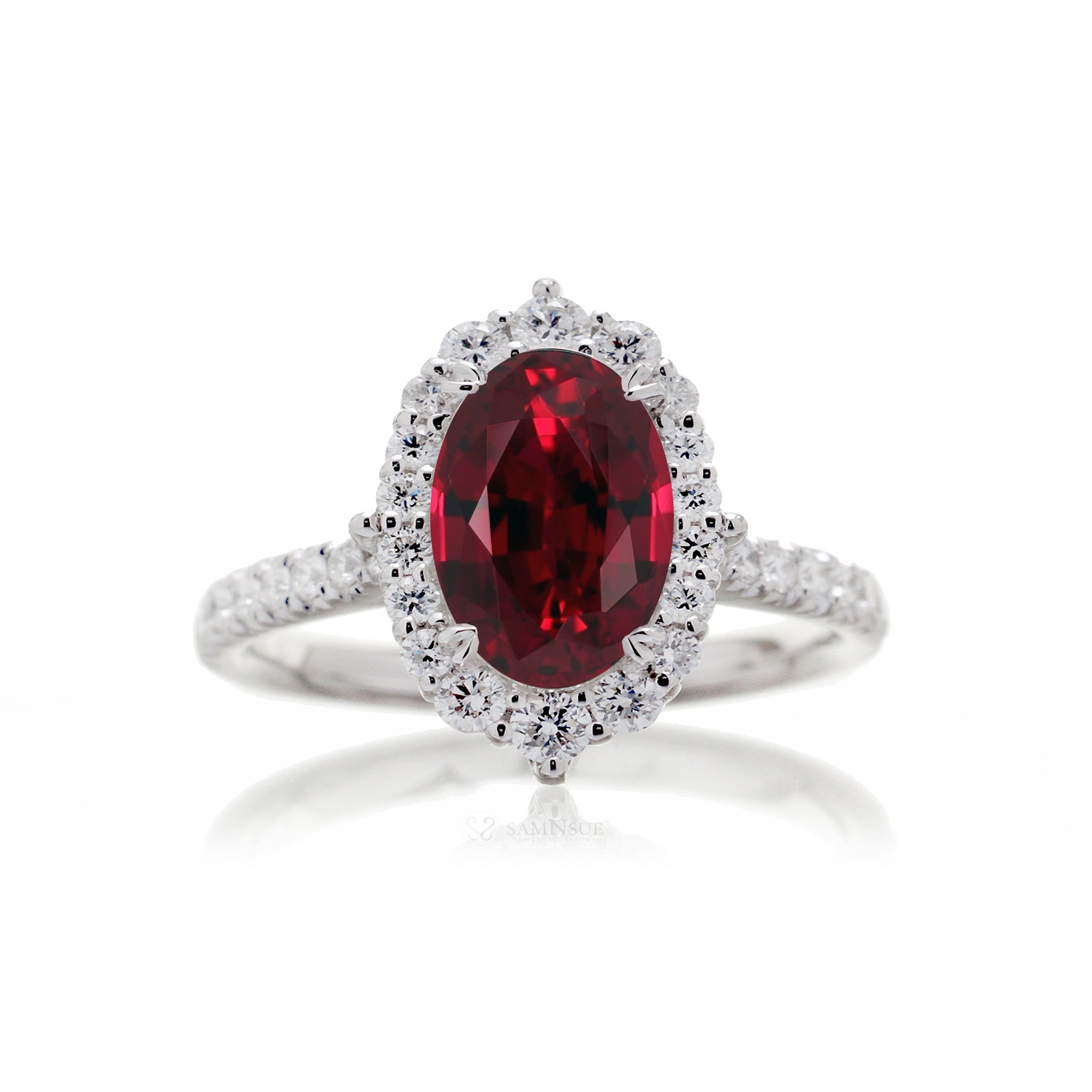 The Haley Oval Lab-Grown Ruby Ring
