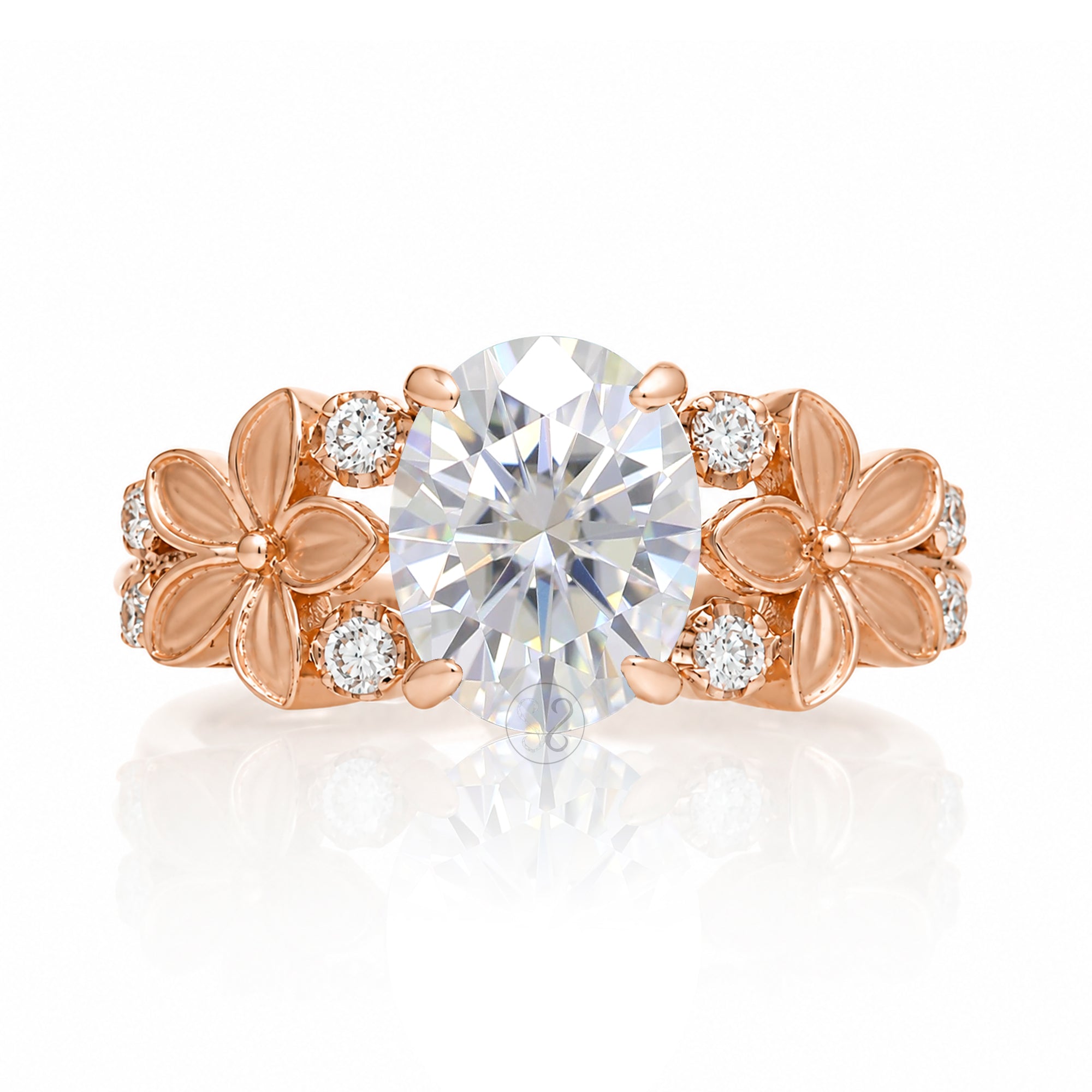 The Island Plumeria Oval Moissanite Ring
