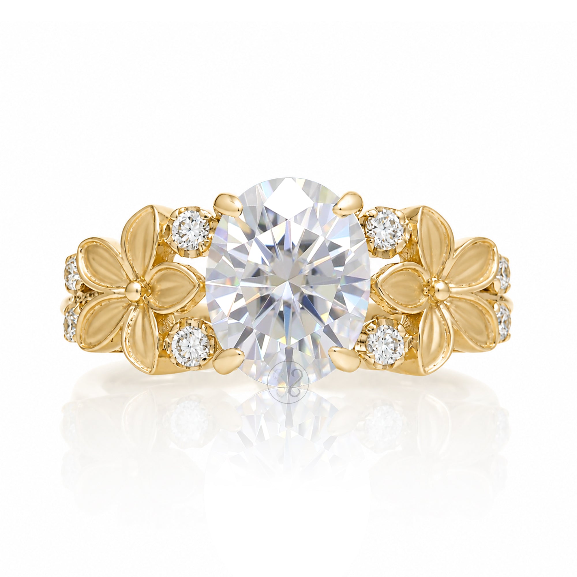 The Island Plumeria Oval Moissanite Ring