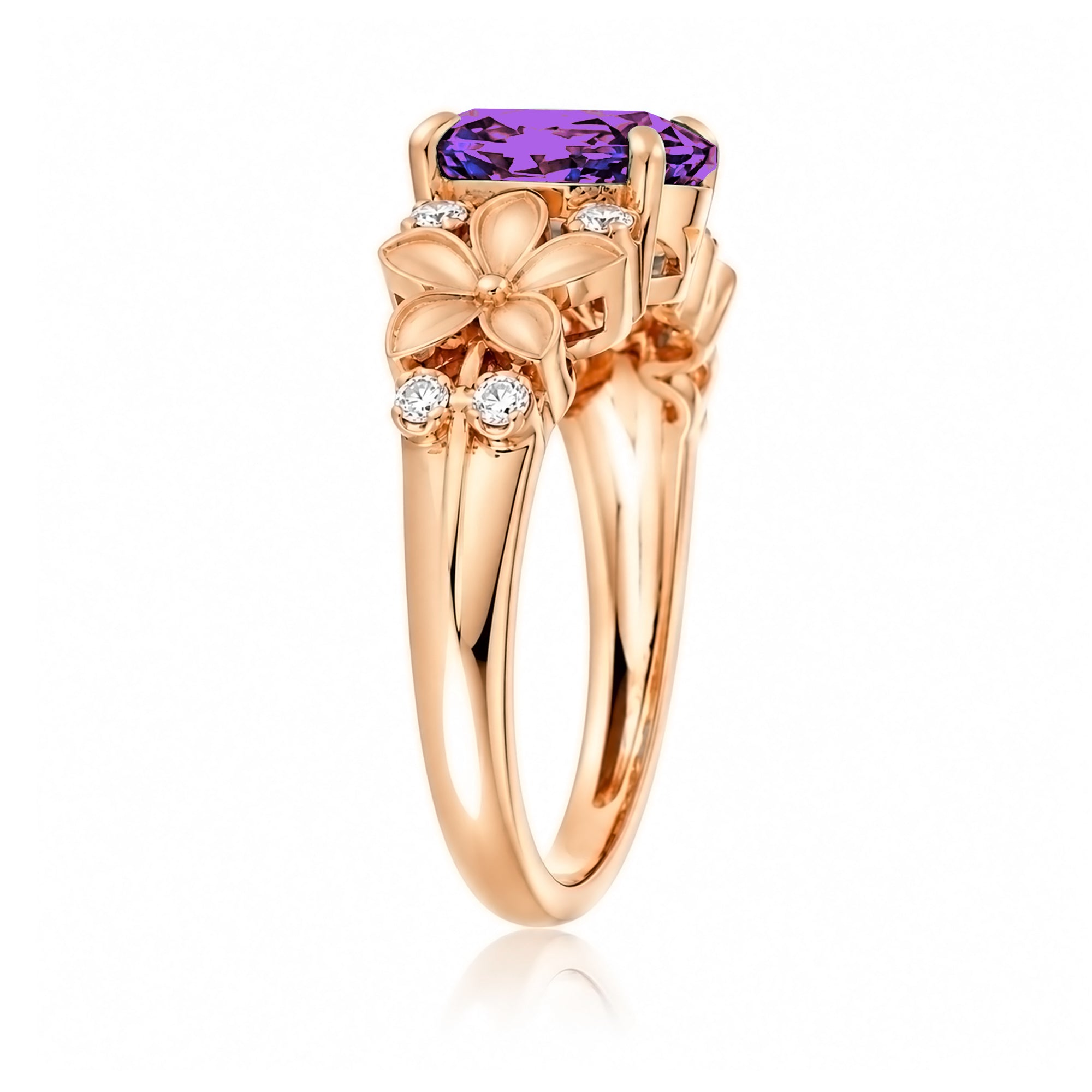The Island Plumeria Oval Amethyst Ring