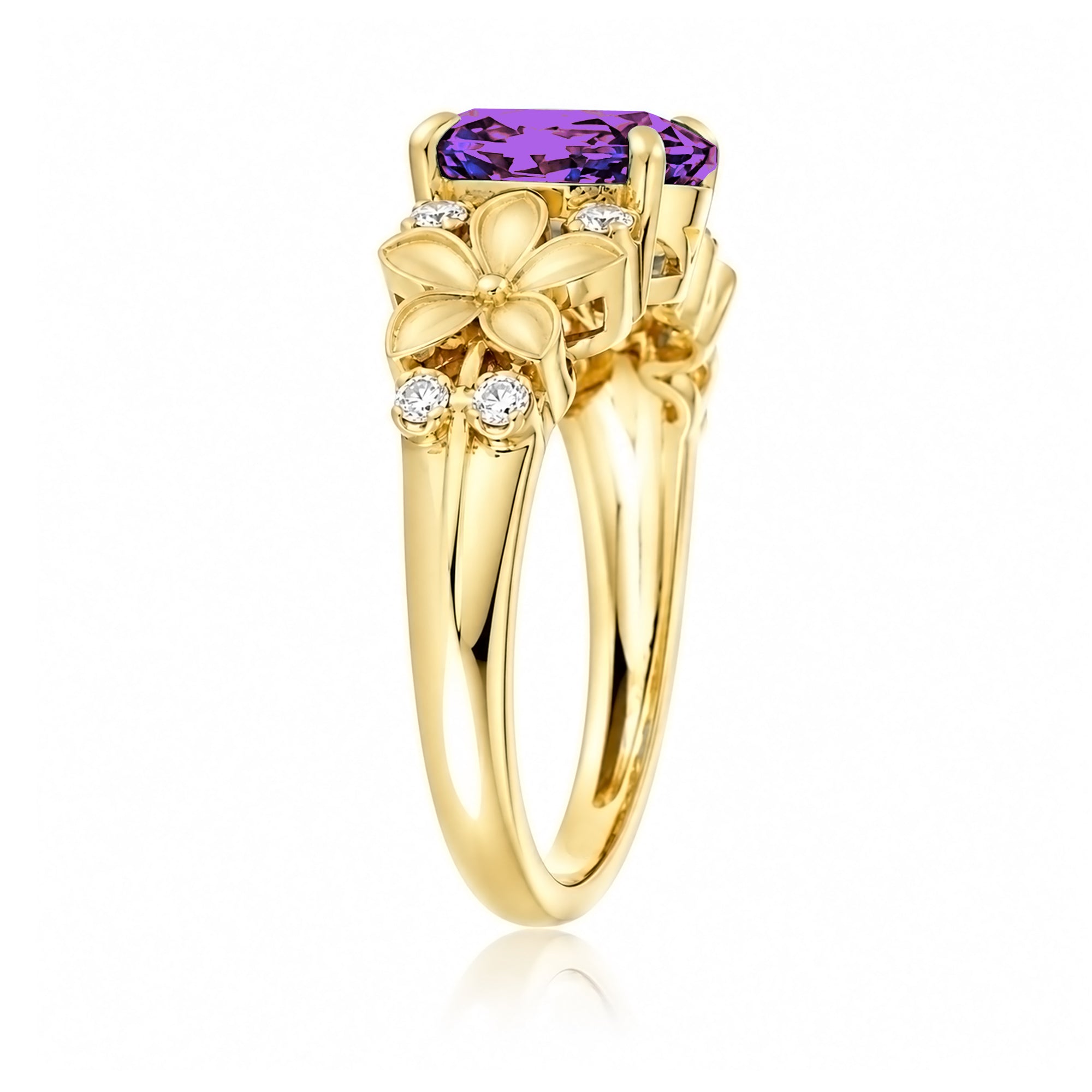 The Island Plumeria Oval Amethyst Ring