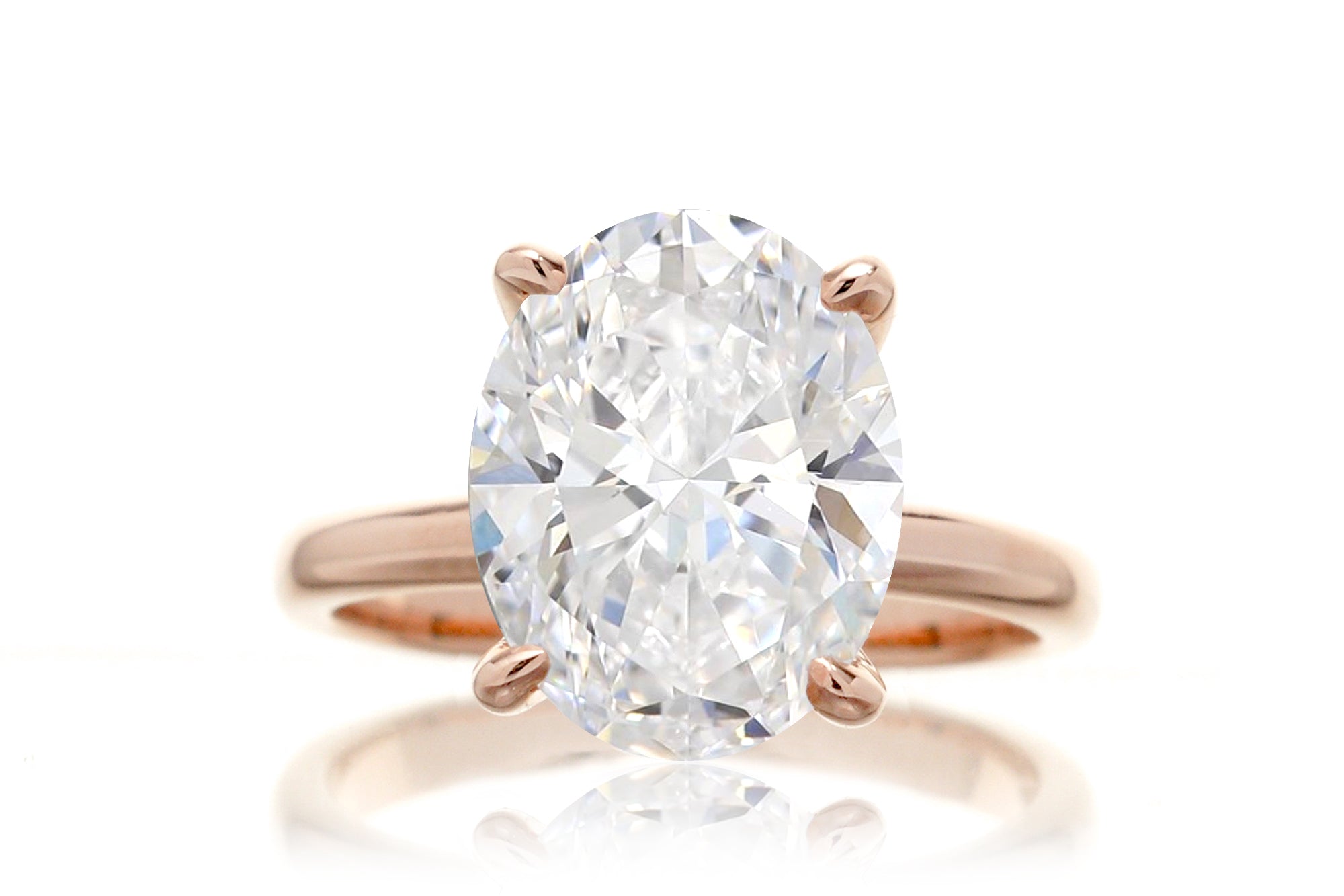 2ct Pear Lab Grown Diamond Ring Stack Rose Gold Solitaire Ring Bridal Set 18K Rose Gold / 5.0