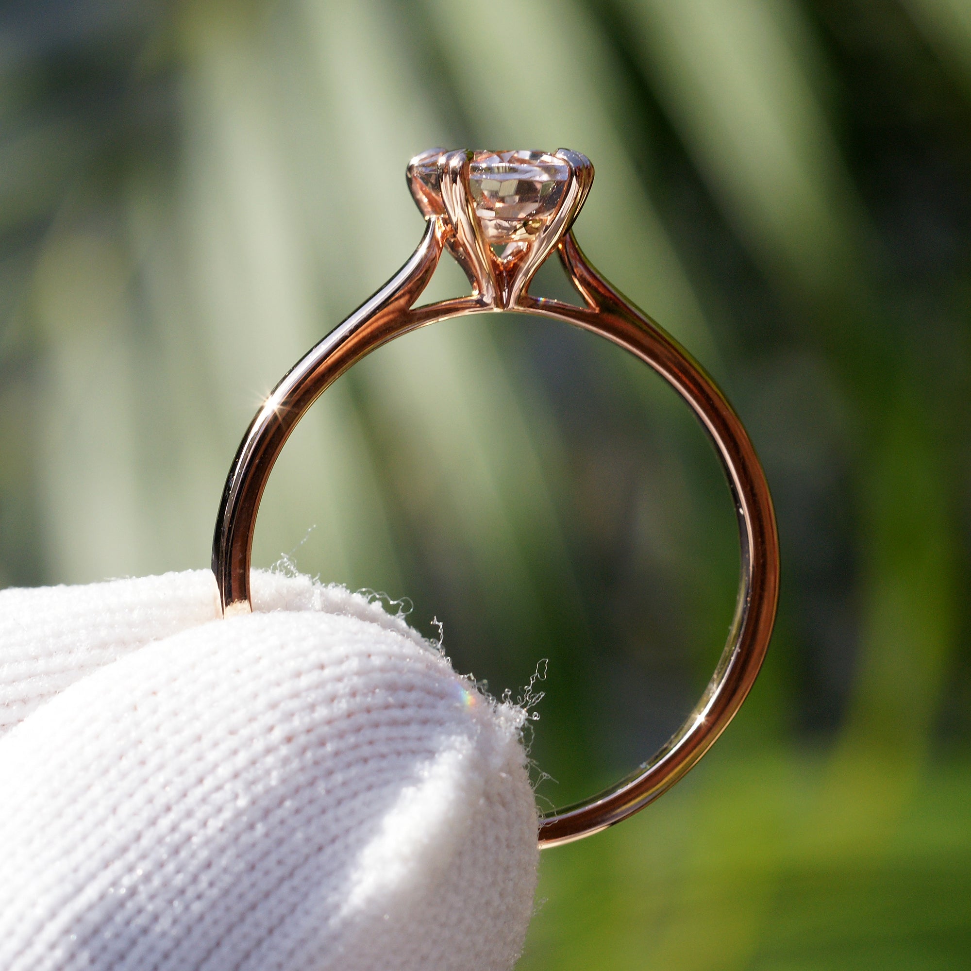 The Emily Oval Morganite Ring 9x7mm 14k Rose Gold