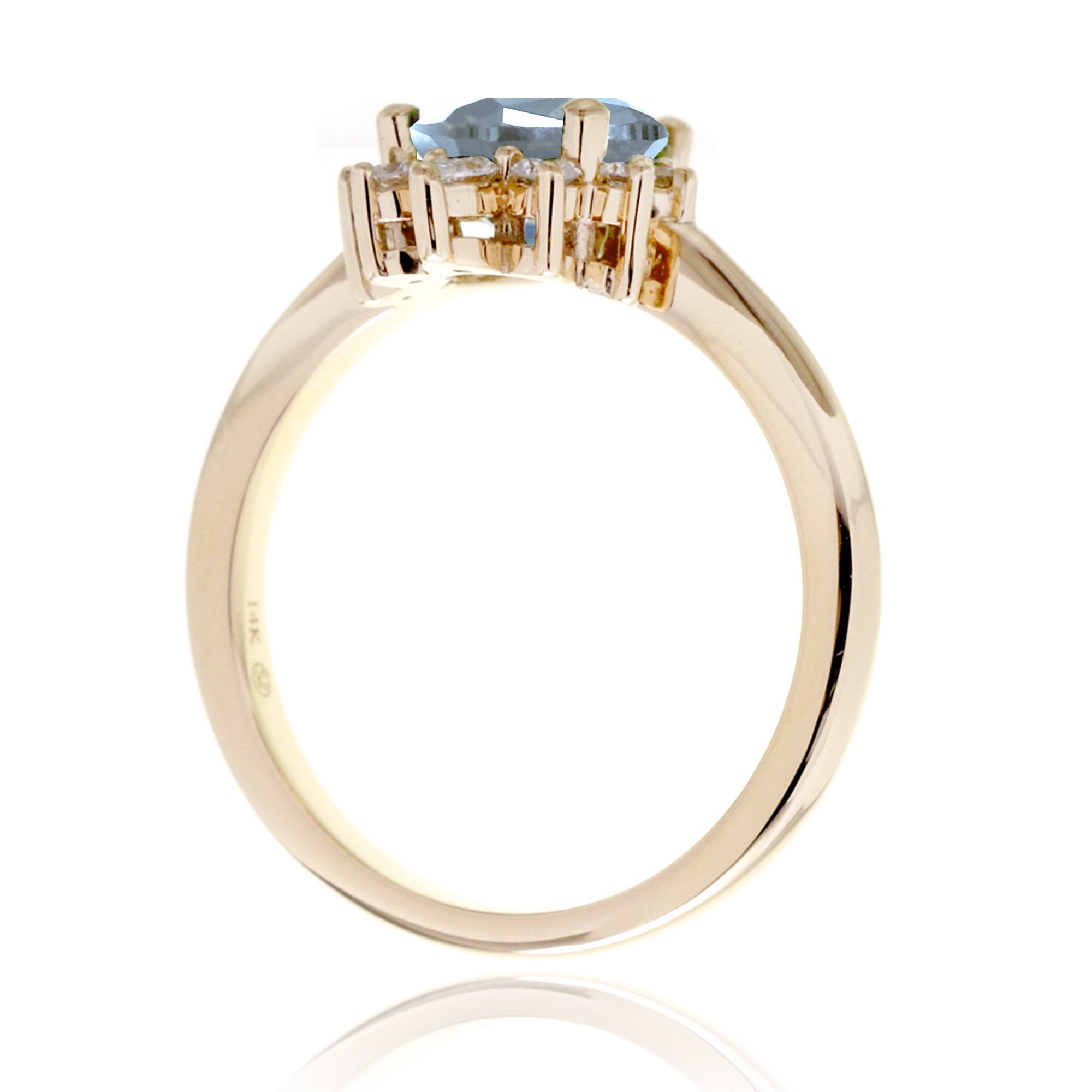 The Pacey Pear Aquamarine & Diamond Ring