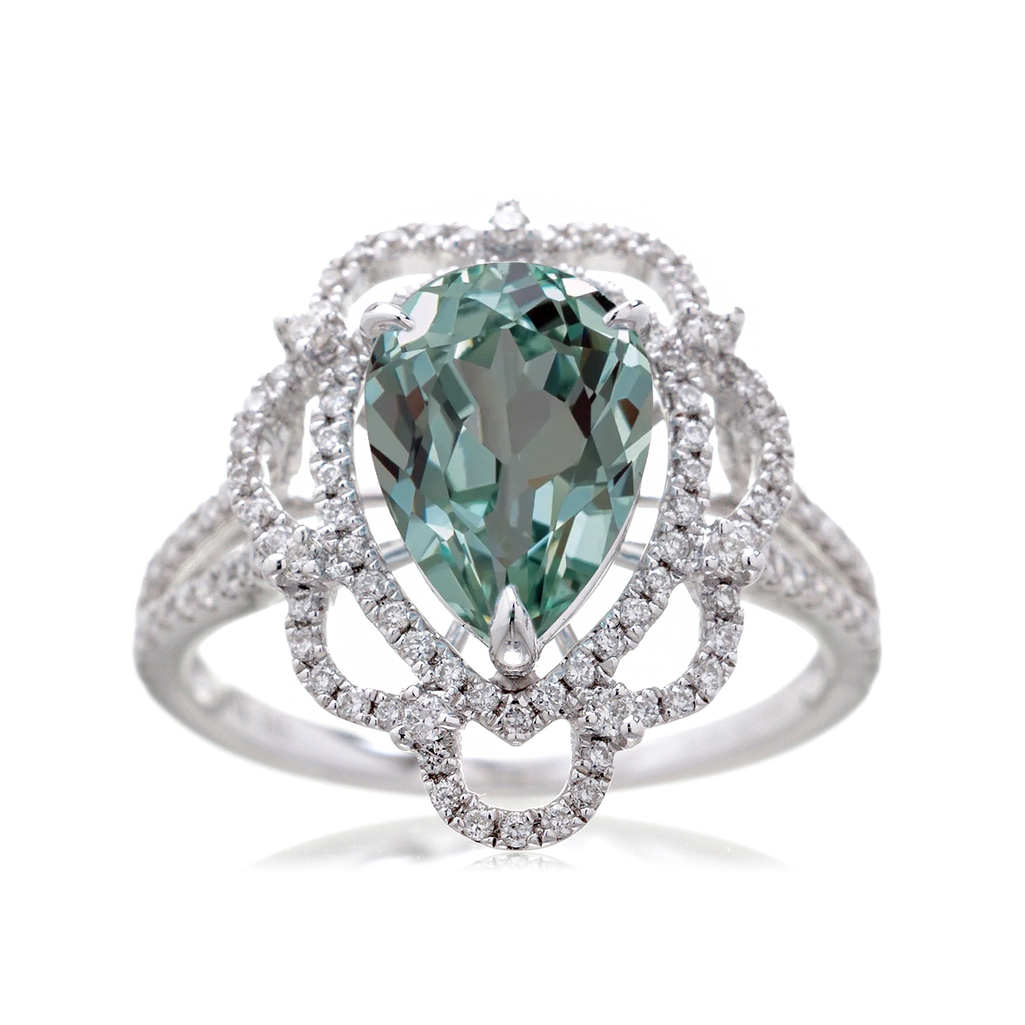 The Anastasia Pear Cut Green Sapphire Ring