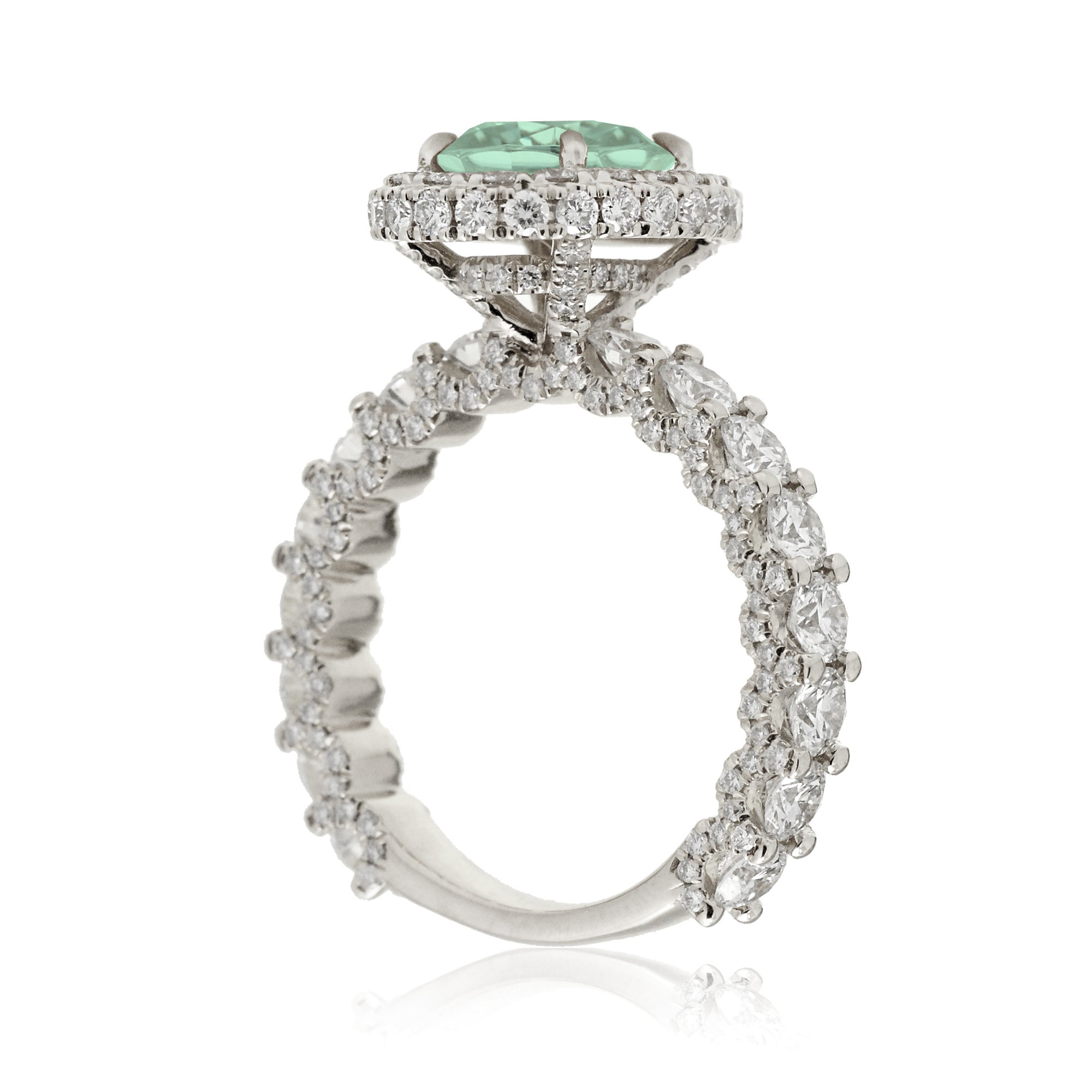 The Florence Pear Green Sapphire Ring