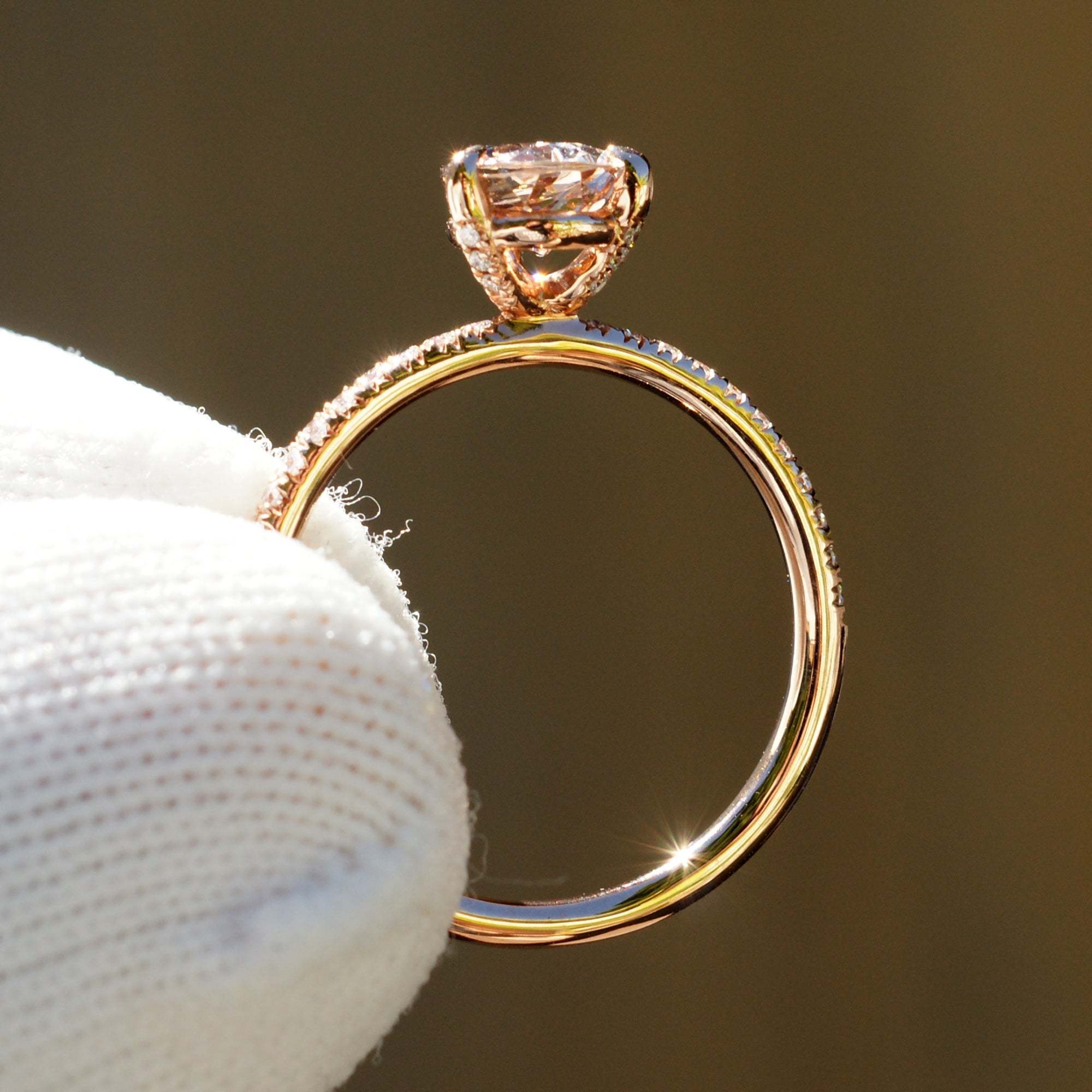 The Pear Ava Morganite Ring 14k Rose Gold 9x6mm