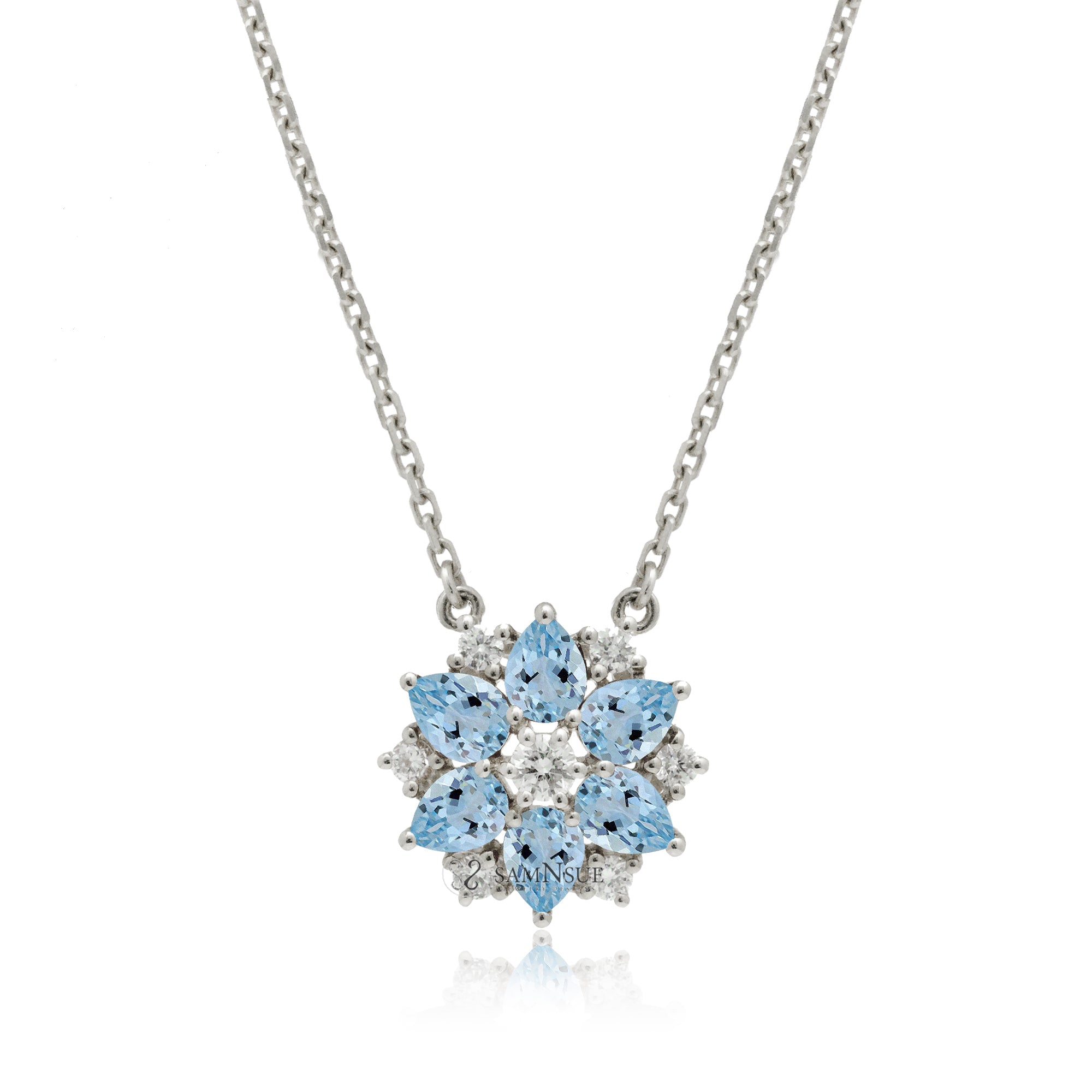 The Lotus Gem & Diamond Necklace