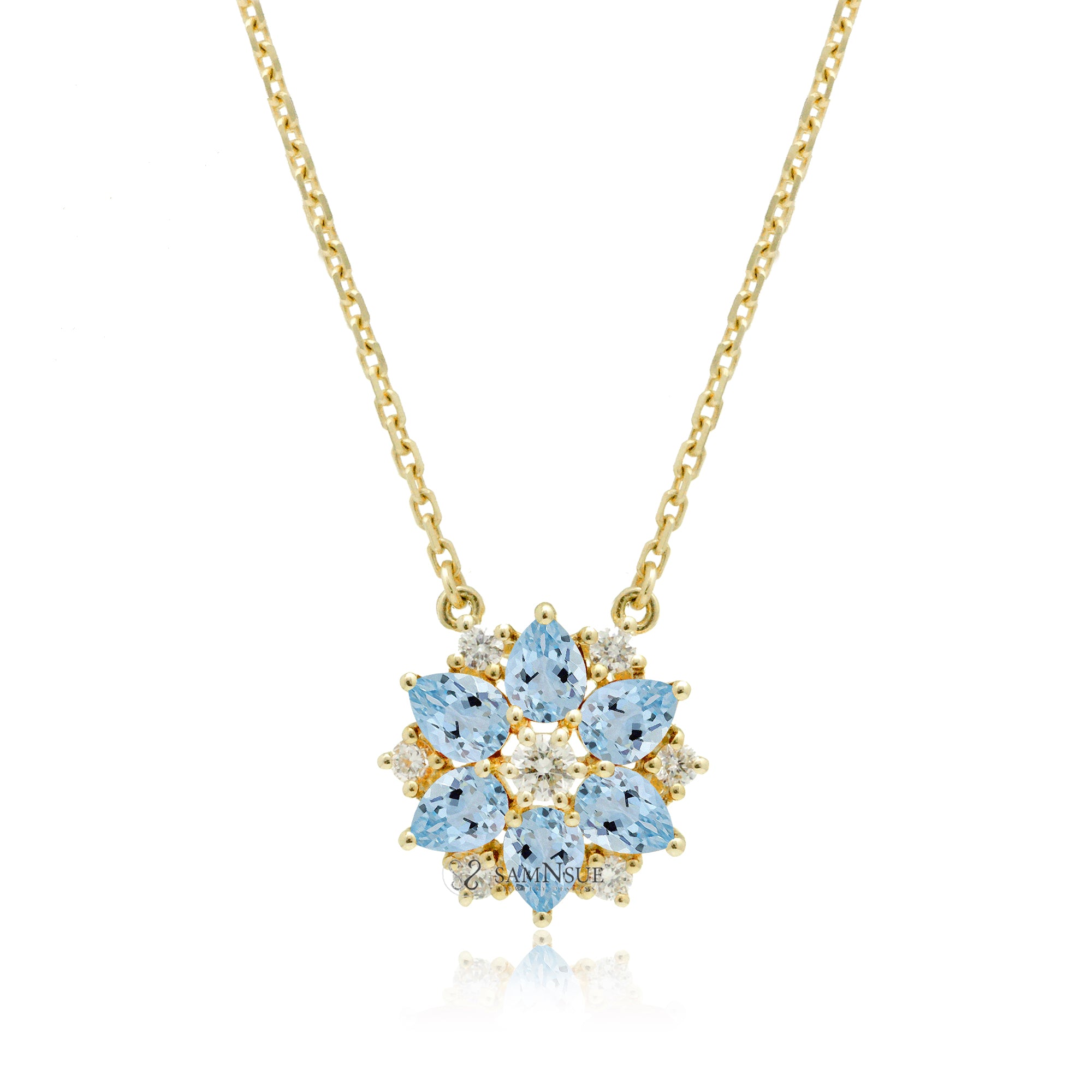 The Lotus Gem & Diamond Necklace
