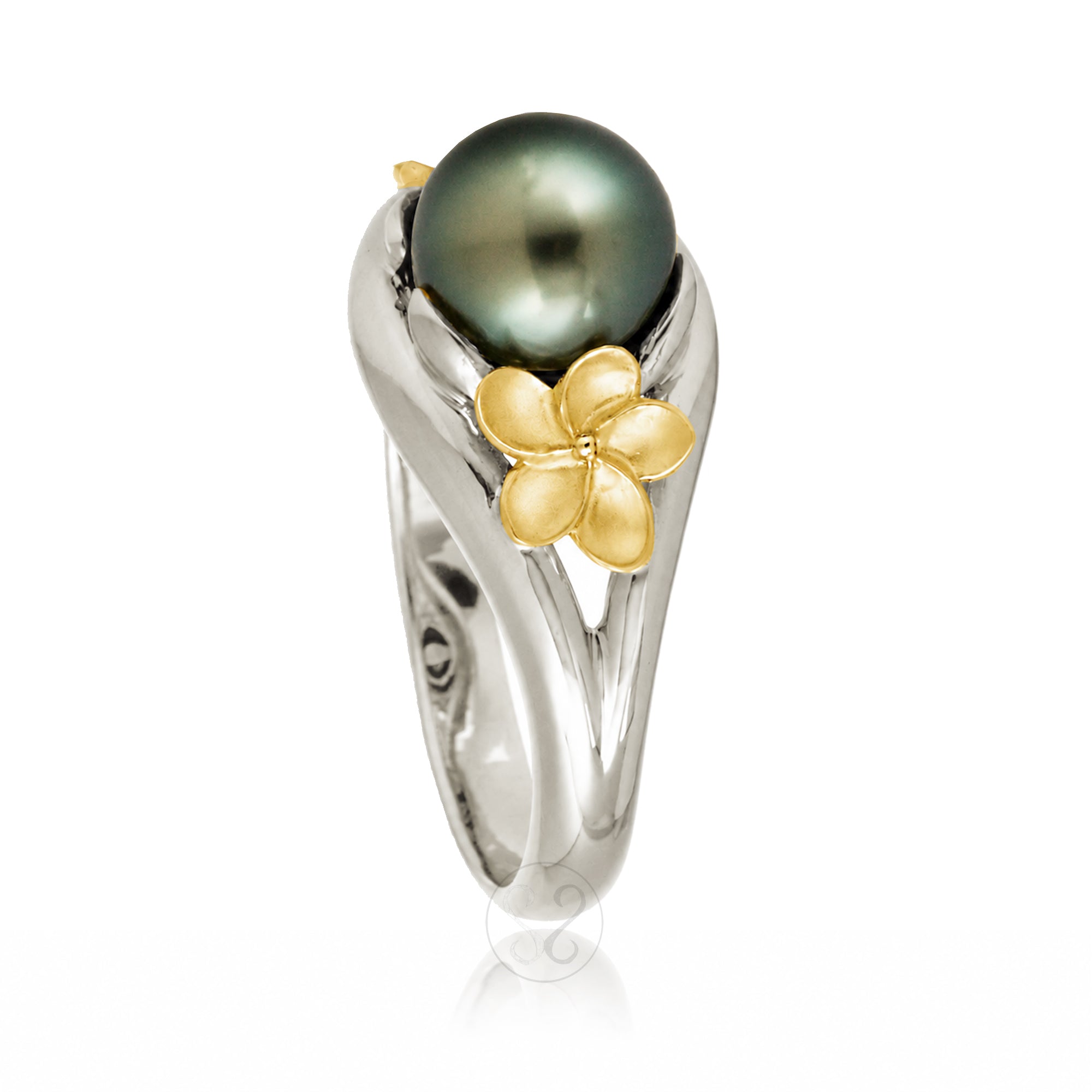 The Plumeria Pearl Embrace Ring