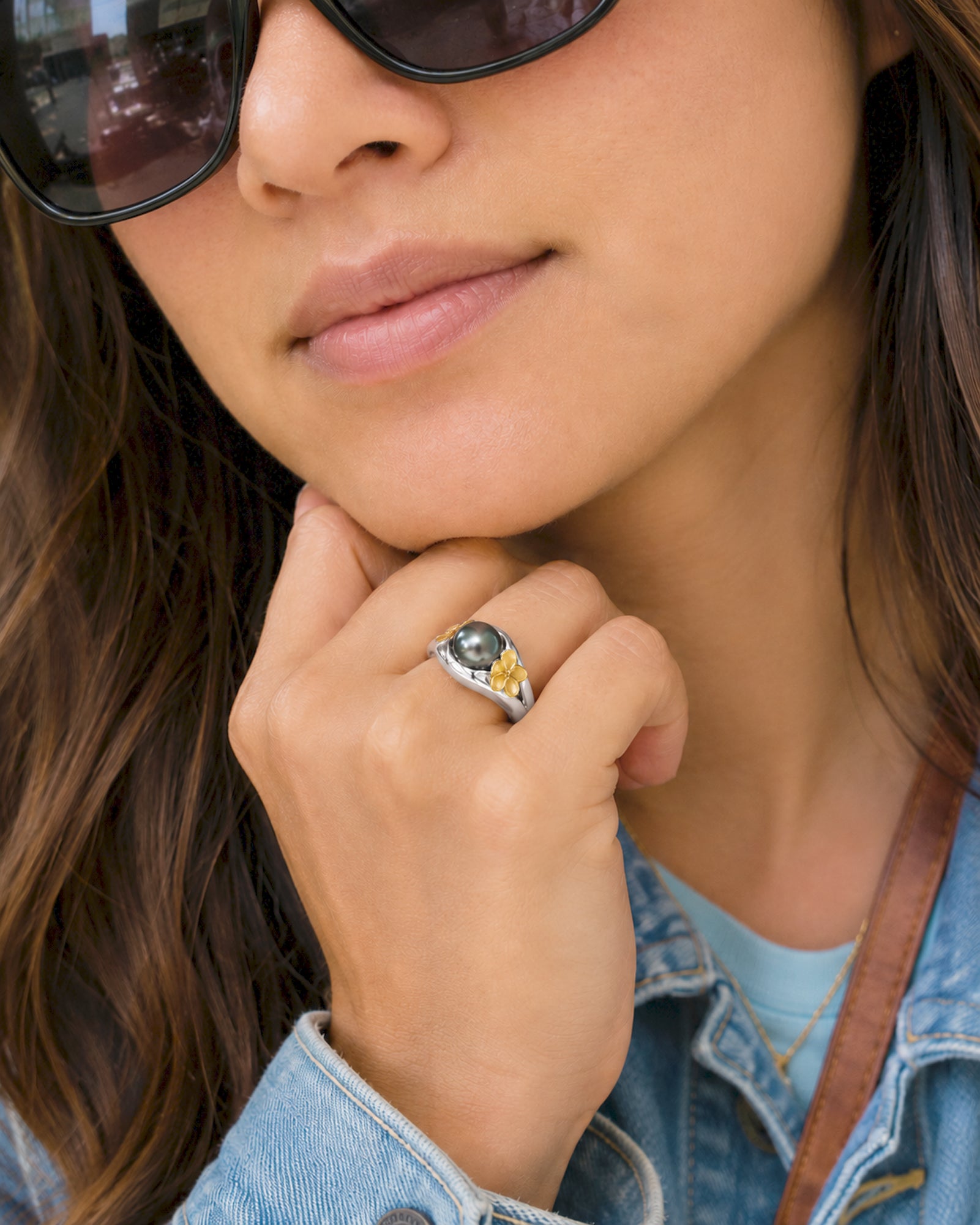 The Plumeria Pearl Embrace Ring