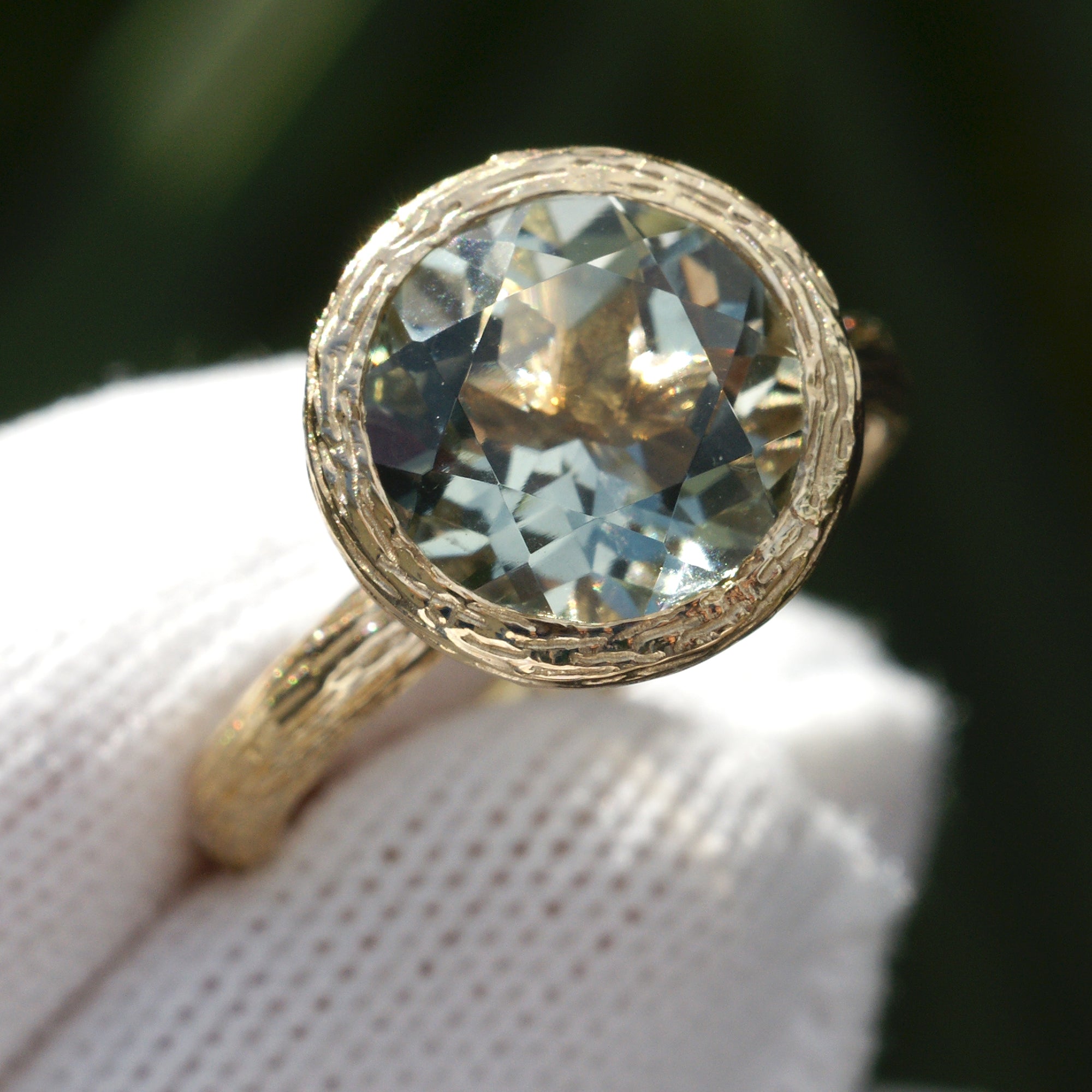 The Twig Round Prasiolite Ring (10mm)